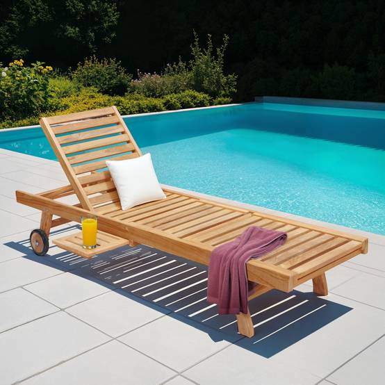 Bain de soleil pliant en teck LOMBOK - HAPPY GARDEN - Image 2