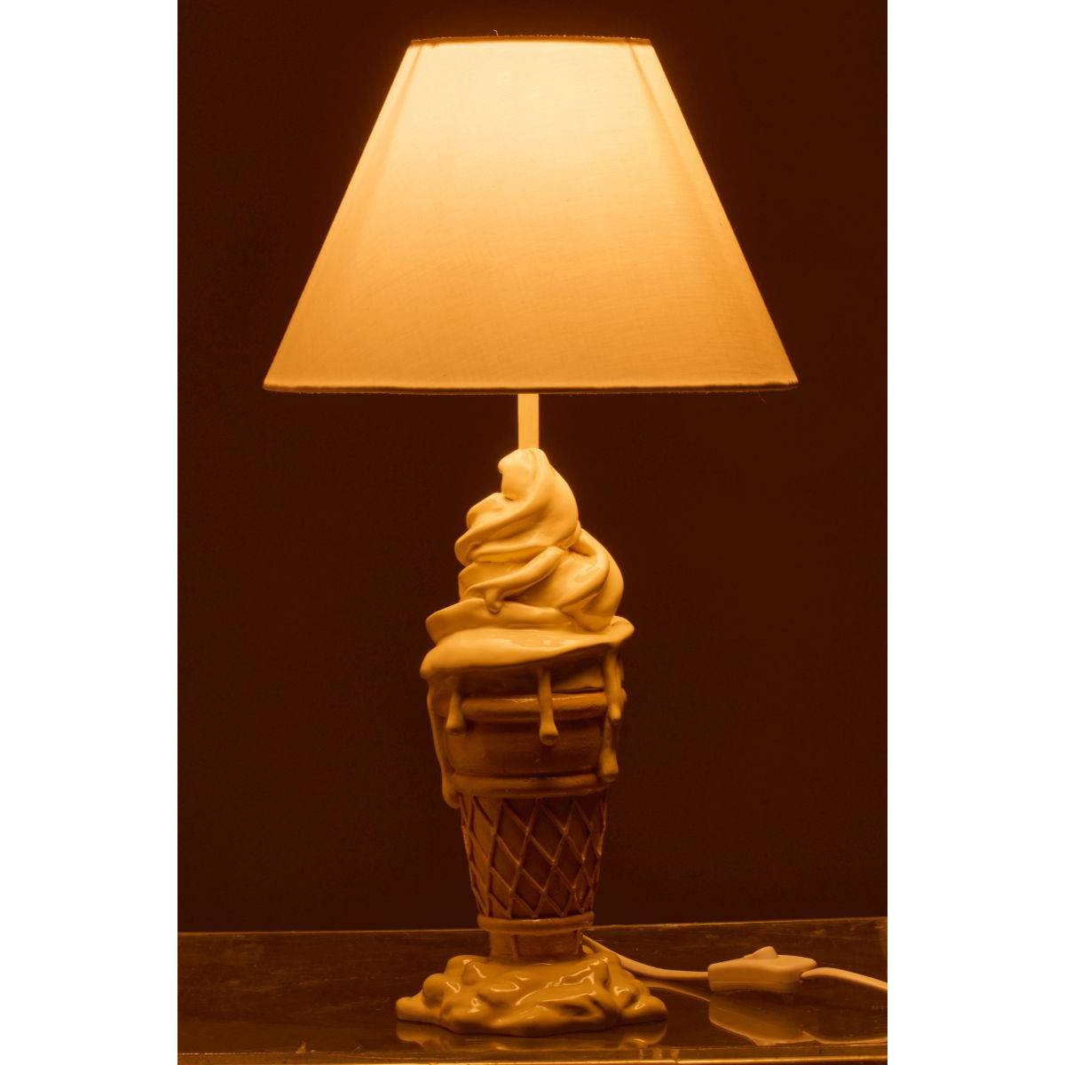 J-Line - Lampe à Poser Enfant "Crème Glacée" 47cm Jaune - Image 3