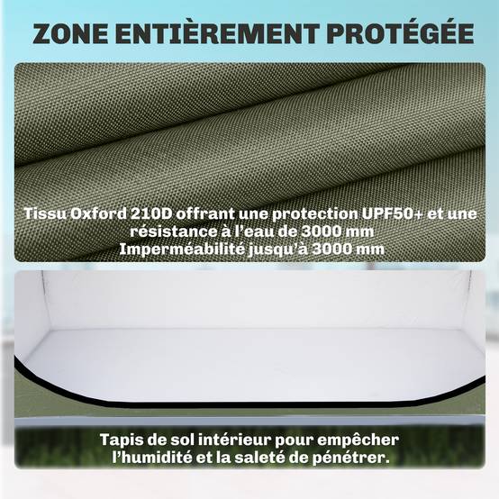 Tente à Vélo Abri de Vélo Portable pour 2 Vélos Imperméable avec poche sac transport Tissu Oxford 200 x 80 x 170 cm vert - Image 7