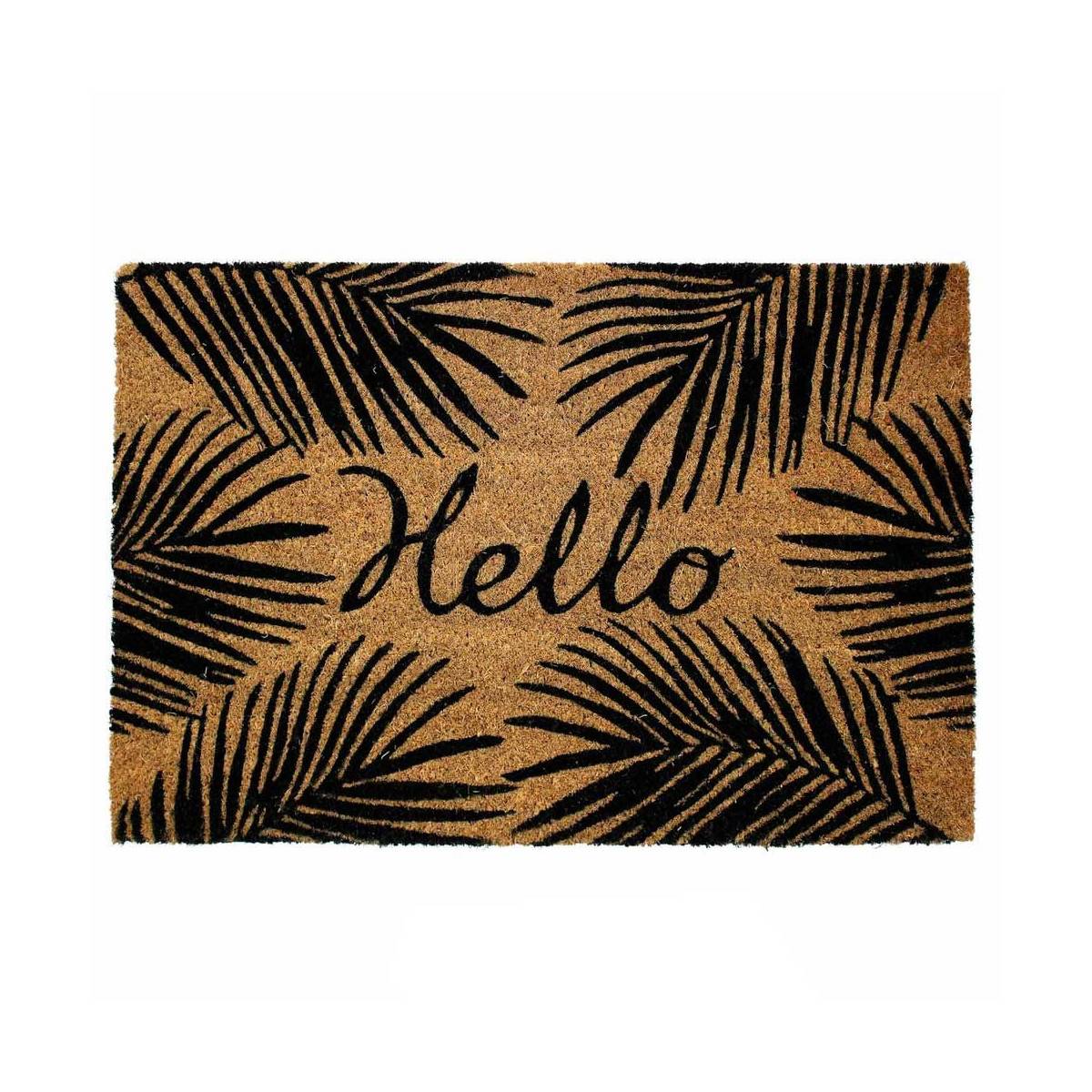 Paillasson Rectangulaire "Hello" 40x60cm Naturel - Image 1