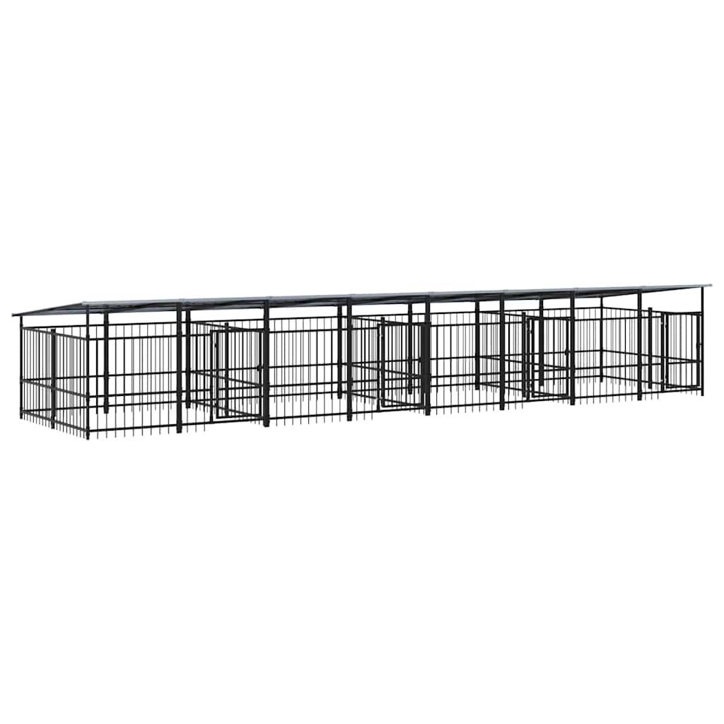 Vidaxl - Chenil d'extérieur avec toit pour chiens Acier 15,02 m² vidaXL 3124670 - Image 2