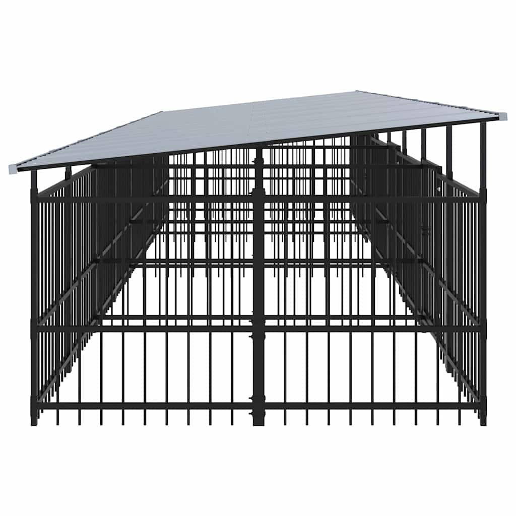 Vidaxl - Chenil d'extérieur avec toit pour chiens Acier 15,02 m² vidaXL 3124670 - Image 5