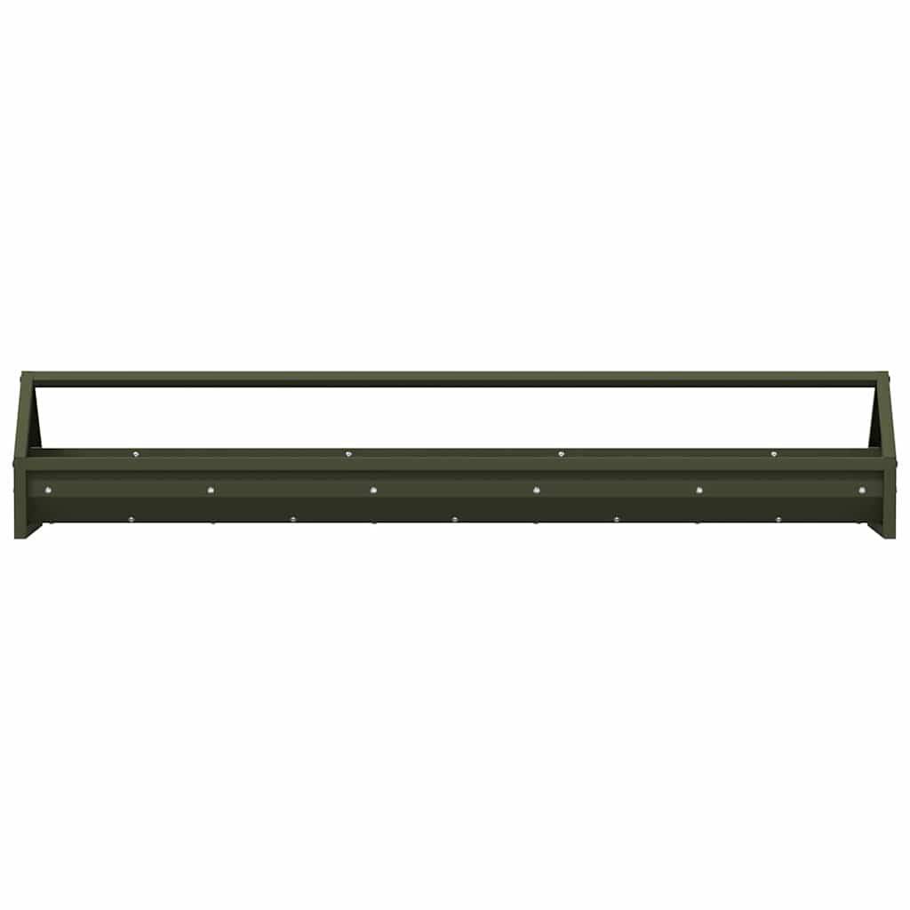 Mangeoire Linéaire Poule Métal Extérieur Grille Hygiénique Olive - ComfortXL Outdoor Living - Image 5