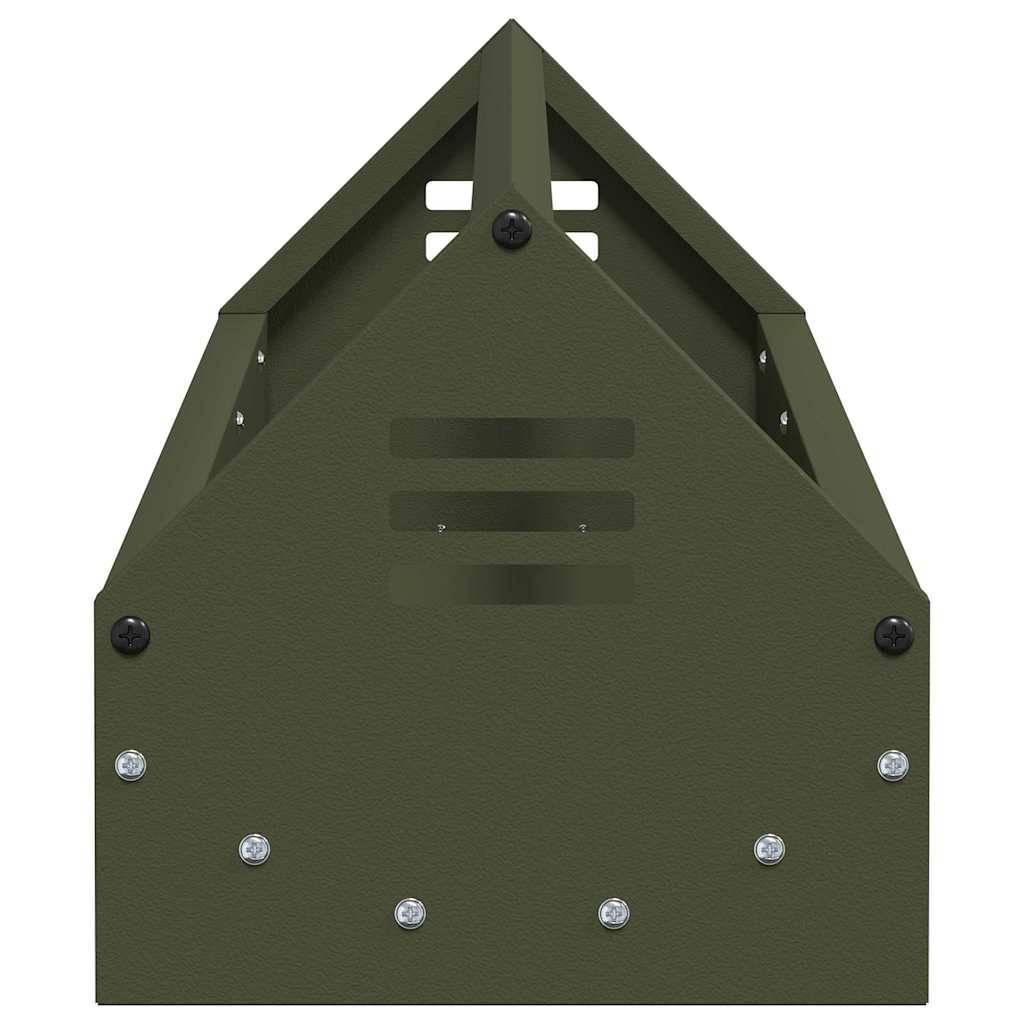 Mangeoire Linéaire Poule Métal Extérieur Grille Hygiénique Olive - ComfortXL Outdoor Living - Image 6