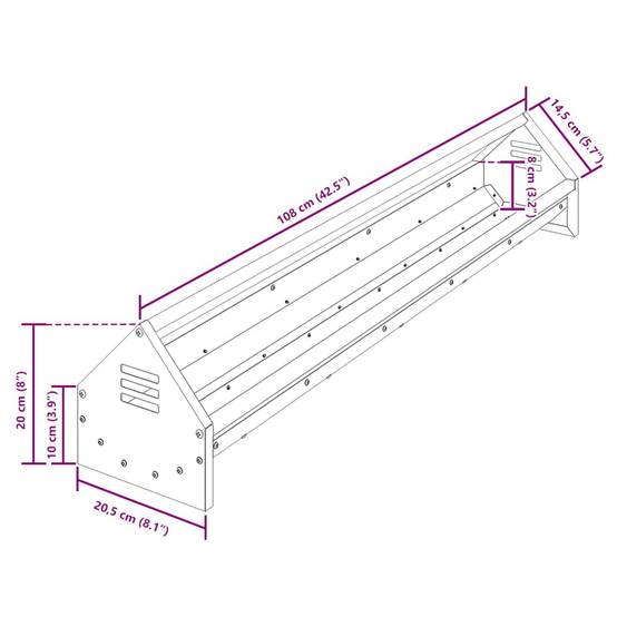 Mangeoire Linéaire Poule Métal Extérieur Grille Hygiénique Olive - ComfortXL Outdoor Living - Image 8