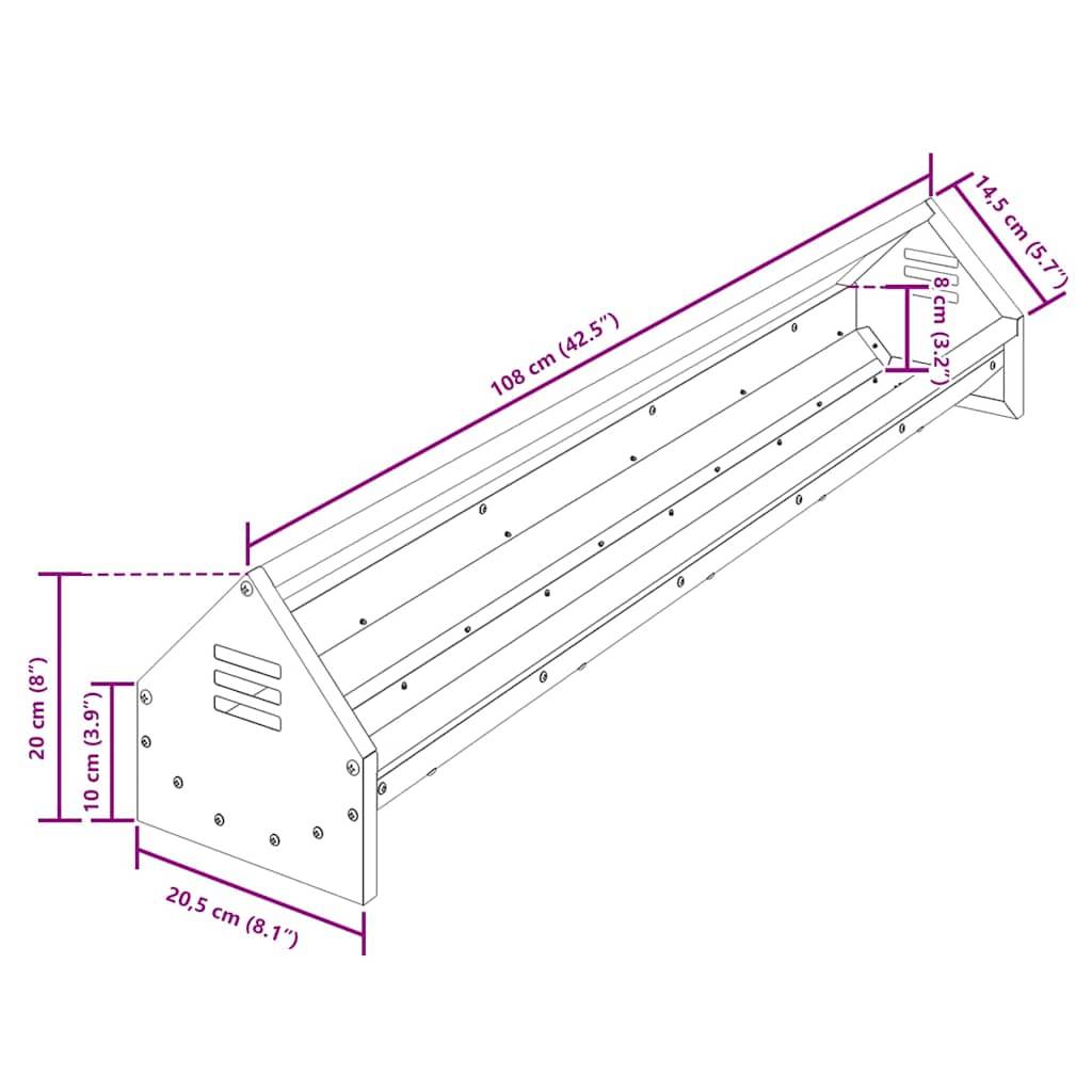 Mangeoire Linéaire Poule Métal Extérieur Grille Hygiénique Olive - ComfortXL Outdoor Living - Image 8