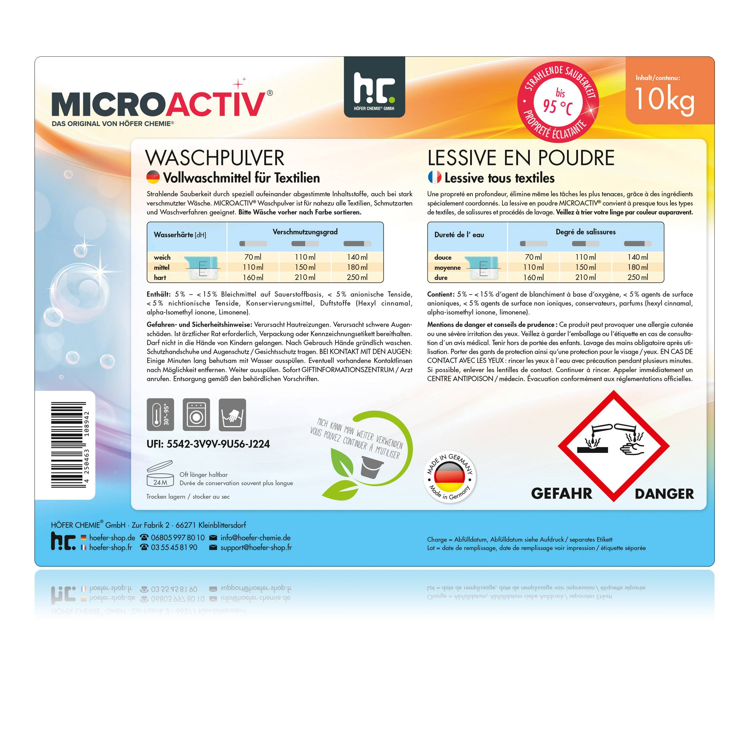 Lessive en poudre Microactiv® en sceaux de 10 KG x 2 - Image 6