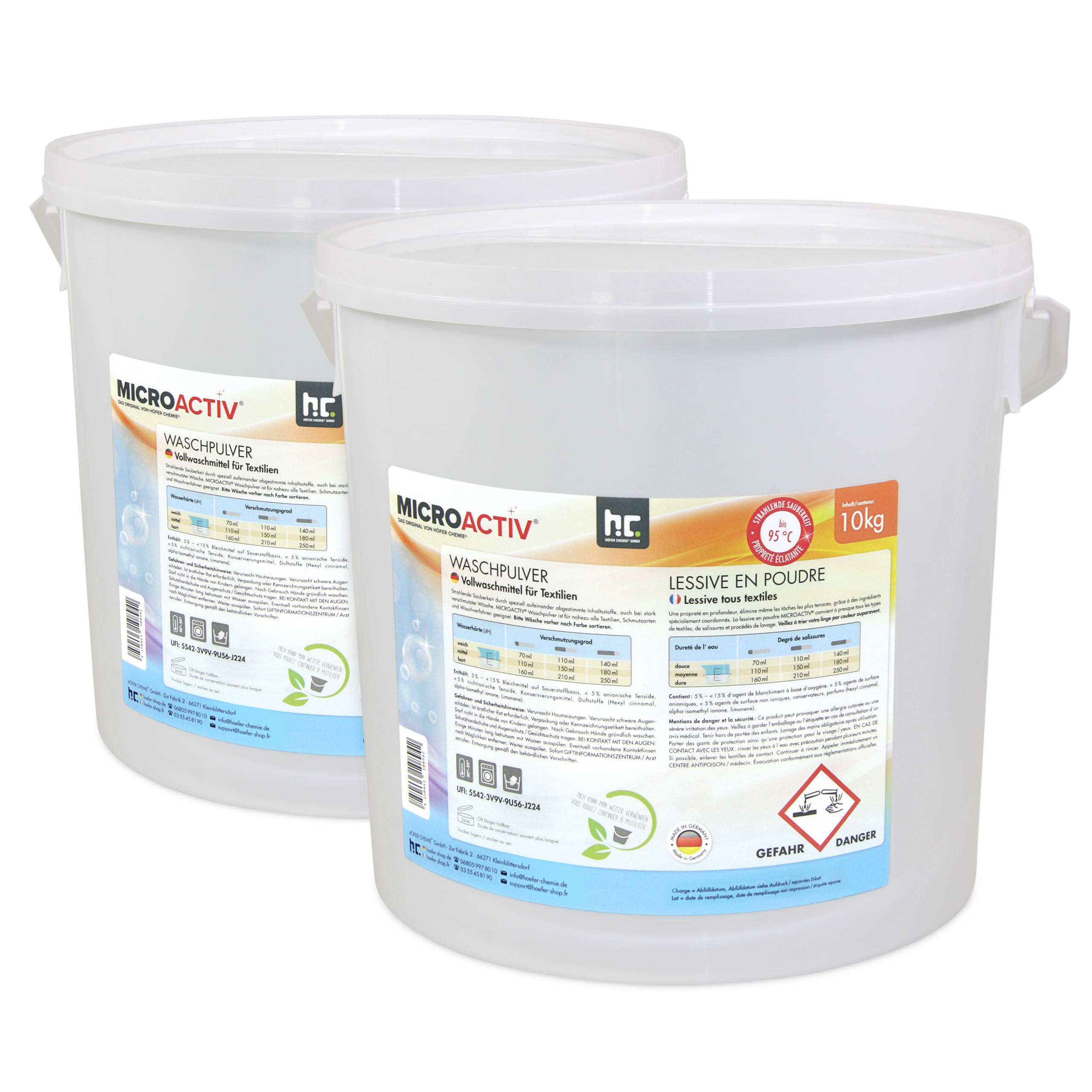 Lessive en poudre Microactiv® en sceaux de 10 KG x 2 - Image 1