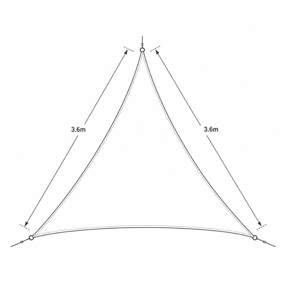 Terre Jardin - Voile d'ombrage triangulaire 3,6 x 3,6 x 3,6 m Gris - TERRE JARDIN - Image 4