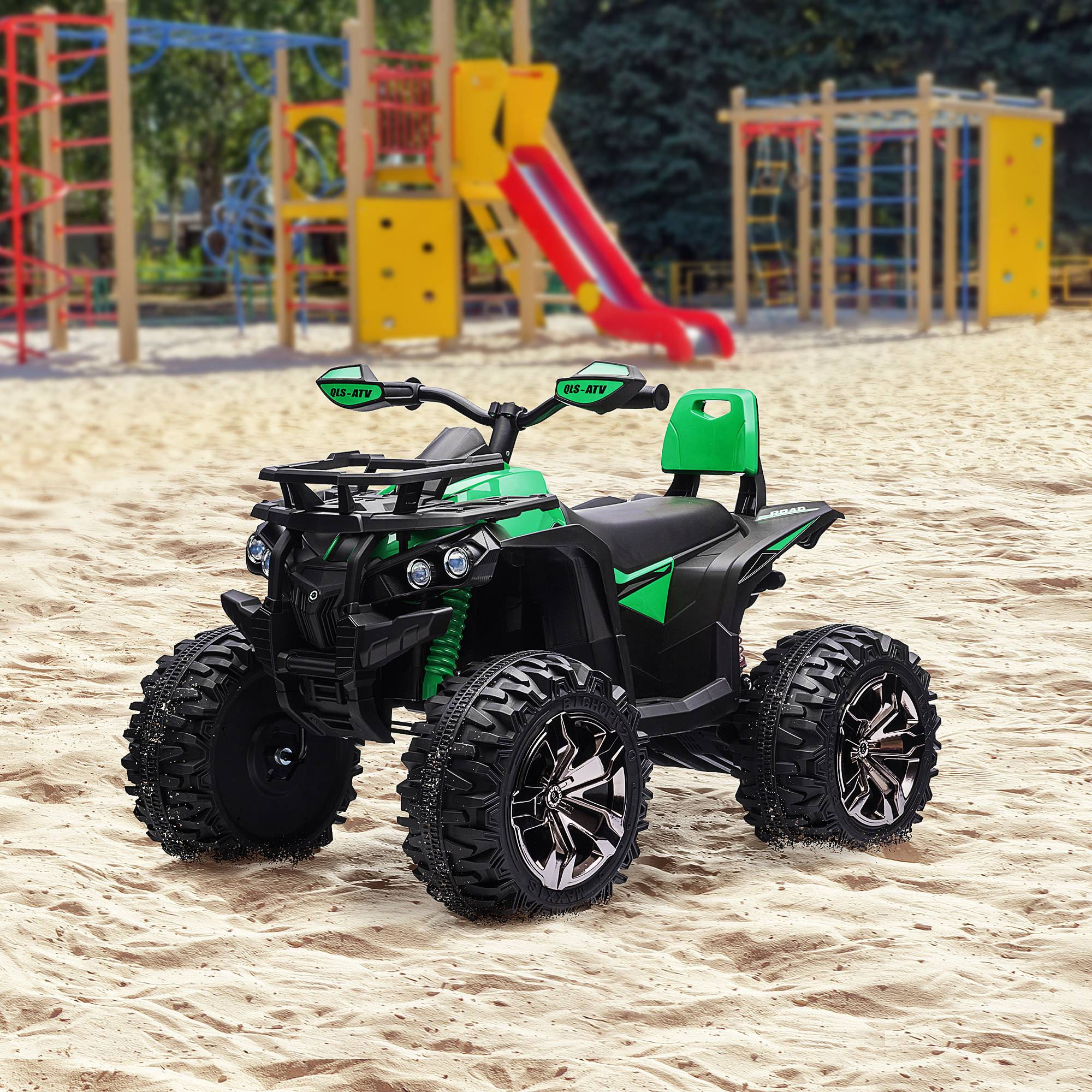 Sans Marque - Quad électrique enfants lumières musique 3-8 km/h 3-5 ans vert - Image 4