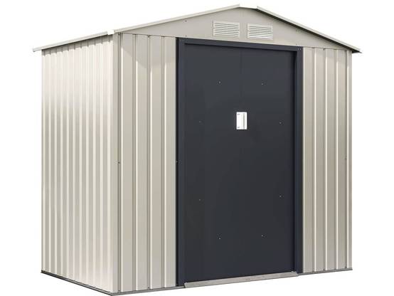 Abri De Jardin Métal "nebraska" - 4.07 M² - Beige/gris Anthracite -habitat Et Jardin - Image 1
