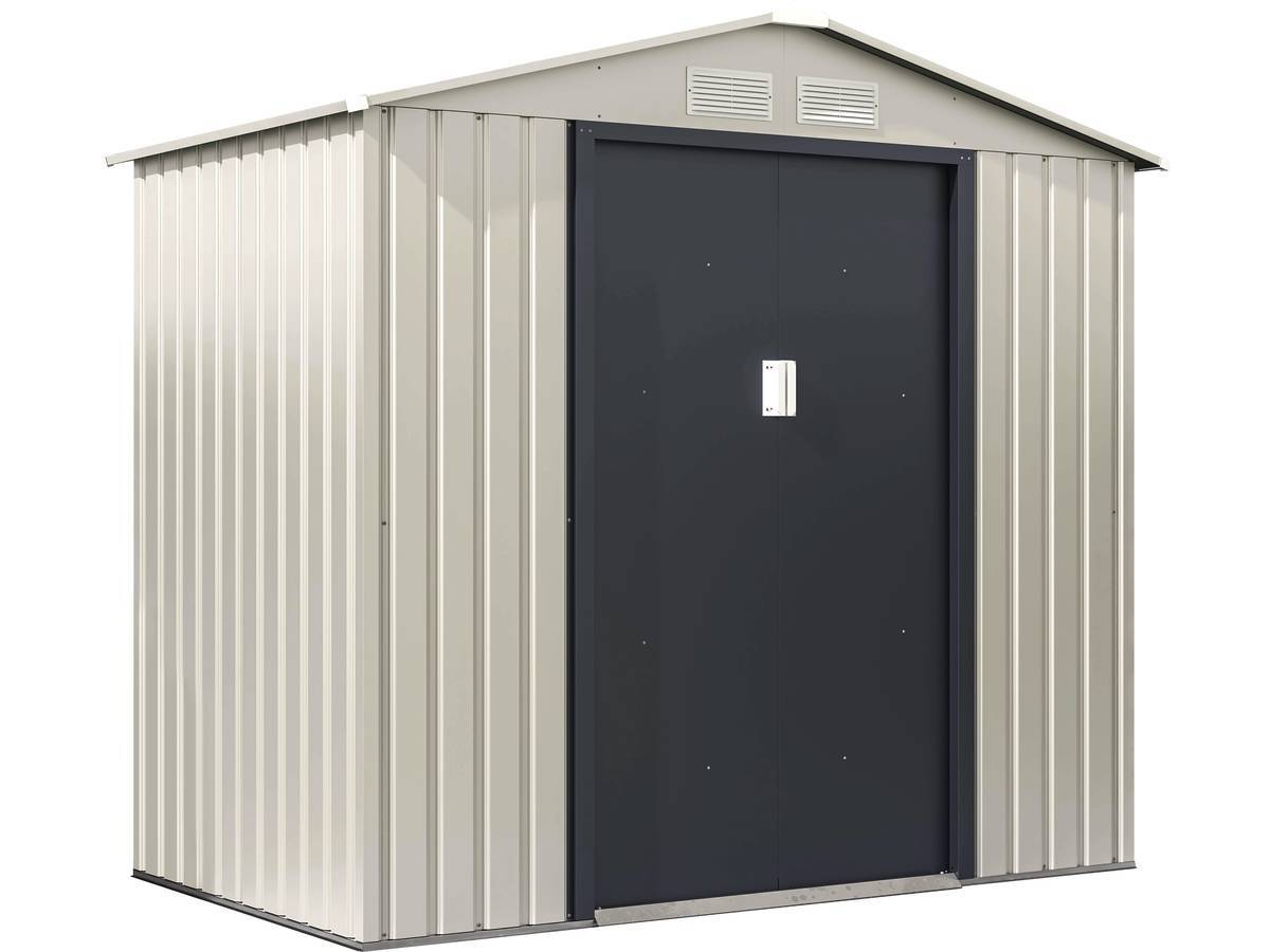 Abri De Jardin Métal "nebraska" - 4.07 M² - Beige/gris Anthracite -habitat Et Jardin - Image 1