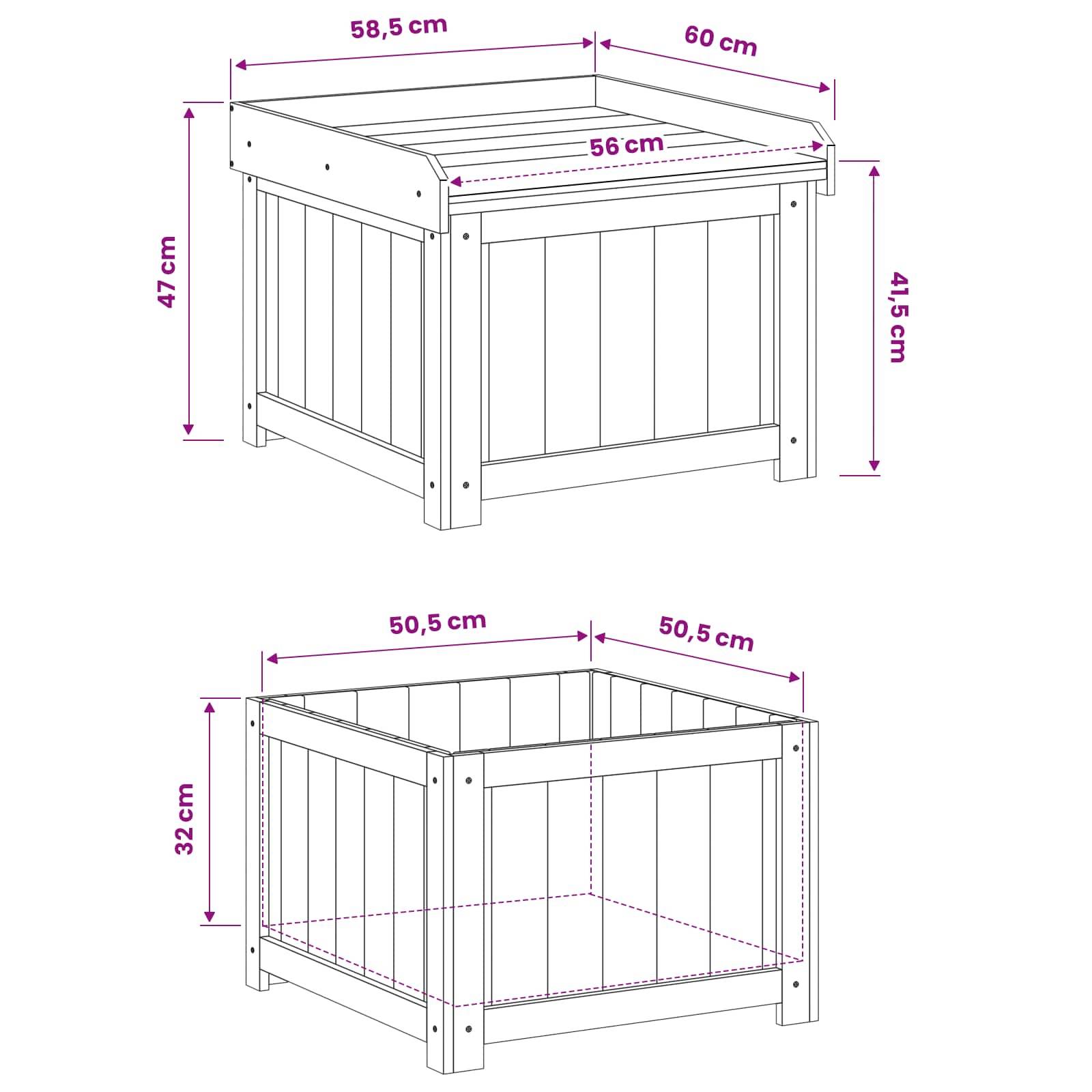 Vidaxl - Coffre à coussins d'extérieur Bois de pin imprégné vidaXL 42042674 - Image 3