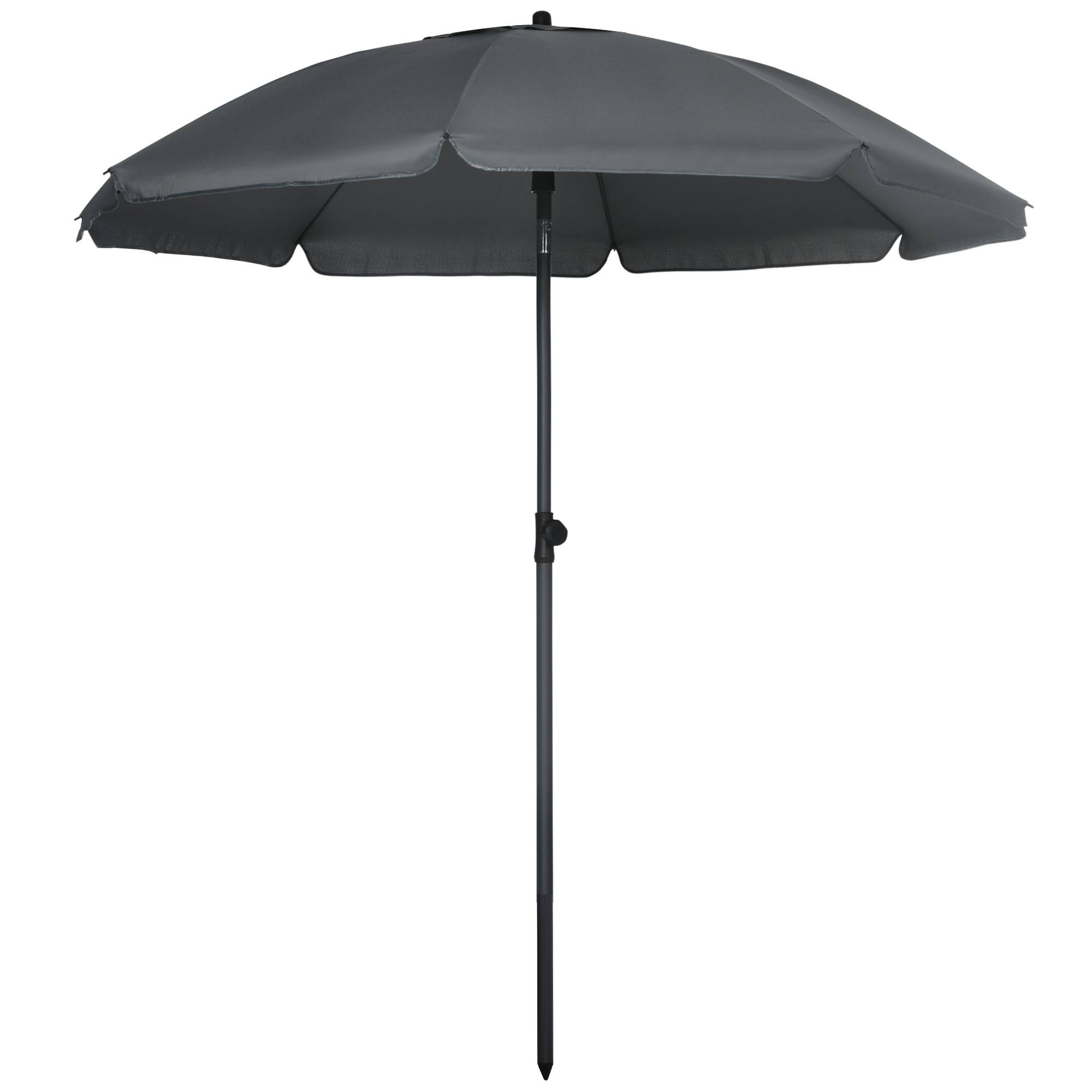 Parasol de plage avec protection UV50+, mât de 32 mm de diamètre et toile réglable 180 x 209 cm, gris foncé - Image 2