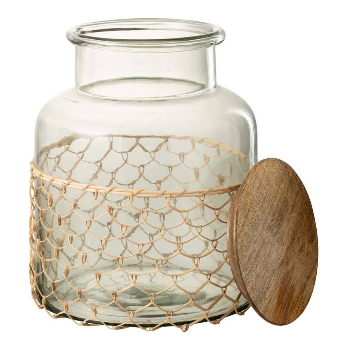 Bocal de Conservation "Tricot" 28cm Transparent & Naturel - Image 2