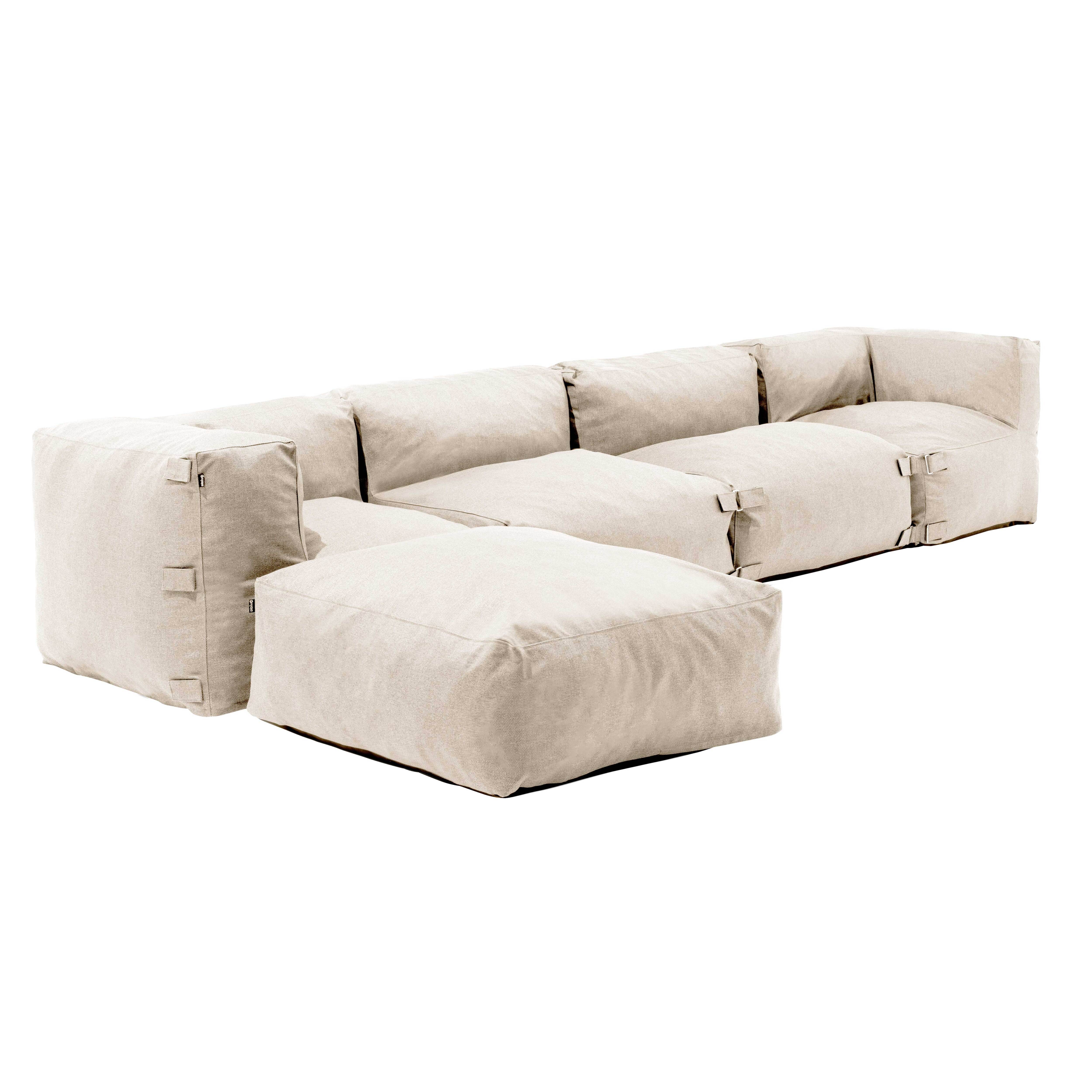 Oviala - Canapé d'angle de jardin modulable 5 places beige Mixi - Oviala - Image 2