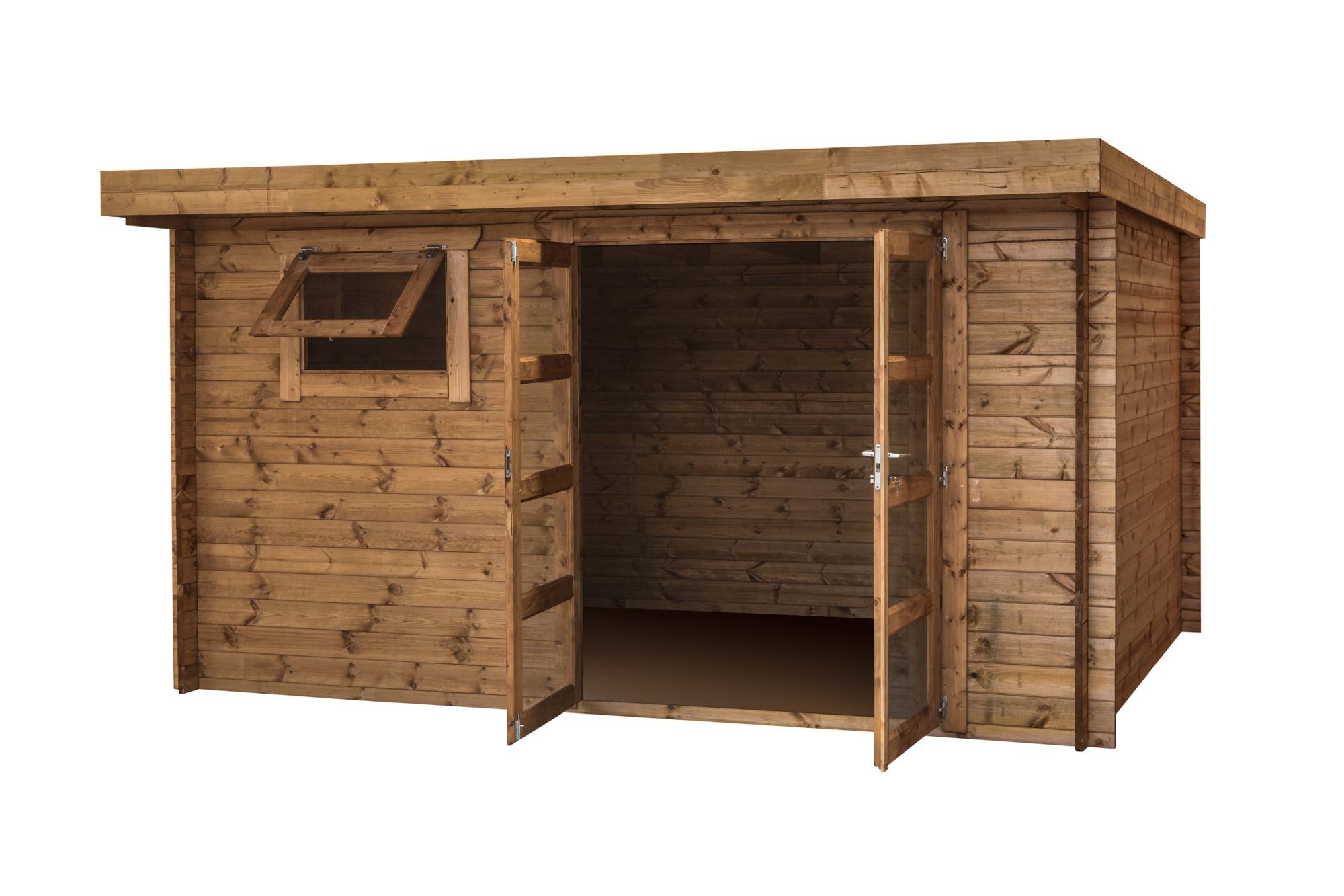 Abri de jardin en bois, surface utile 9.9m², 388x298cm, ep 28mm, INT042 /GARTFLEX - Image 2