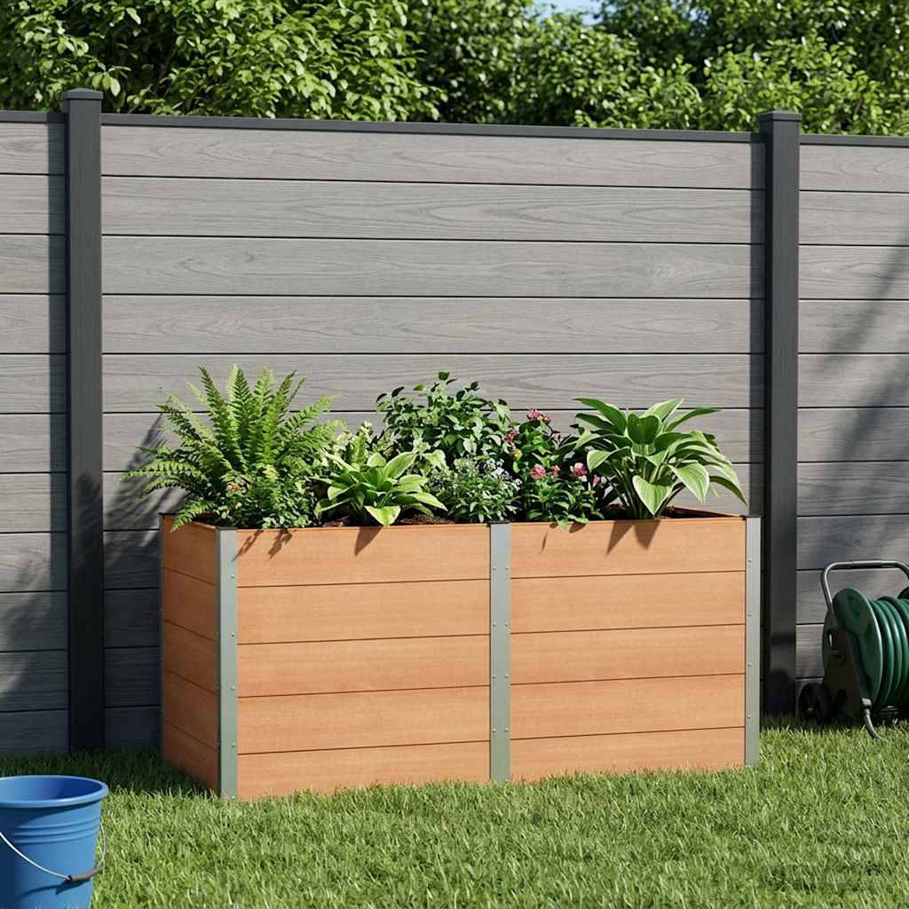 PANGIVO - Jardinière surélevée composite bois plastique et aluminium marron 200 x 100 x 91 cm - PANGIVO - Image 1
