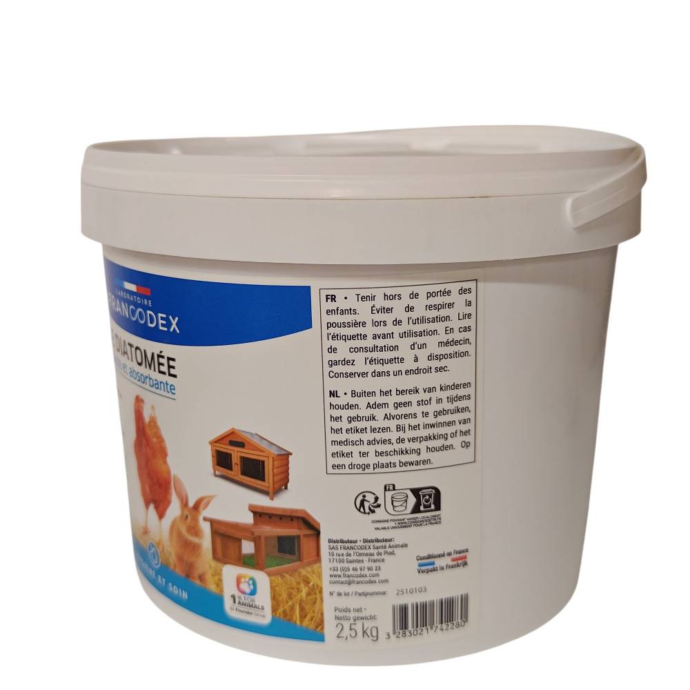 Francodex - Terre de diatomée 2,5kg pour poulaillers, clapiers et litières - Image 3
