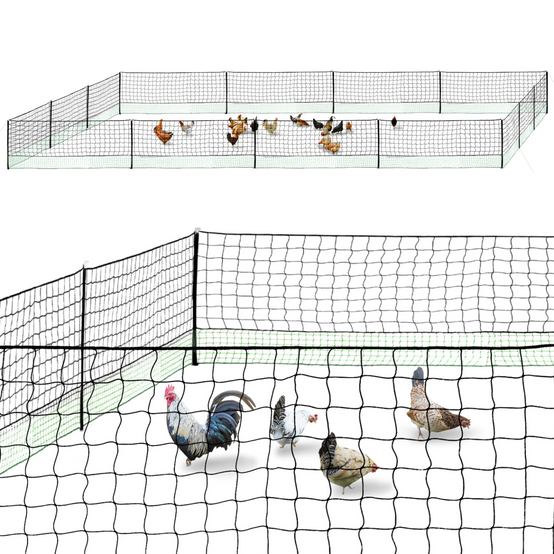 IDMARKET - Kit clôture filet à poules 50 M avec porte 15 piquets double pointe - Image 2