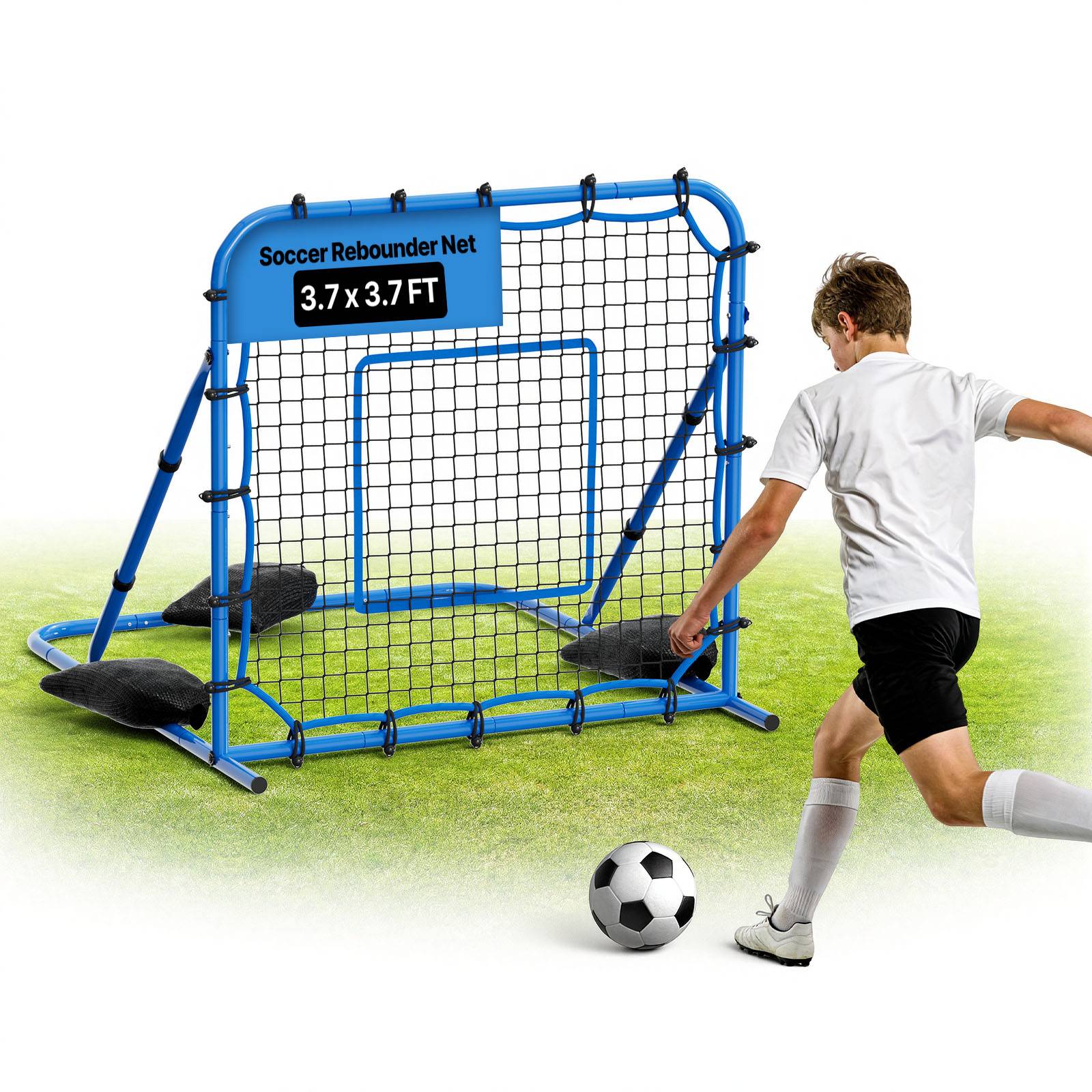 Vevor - VEVOR Filet de rebond de football 119,5x113,5 cm, angles réglables, cadre en fer, filet renforcé pour usage extérieur. - Image 1