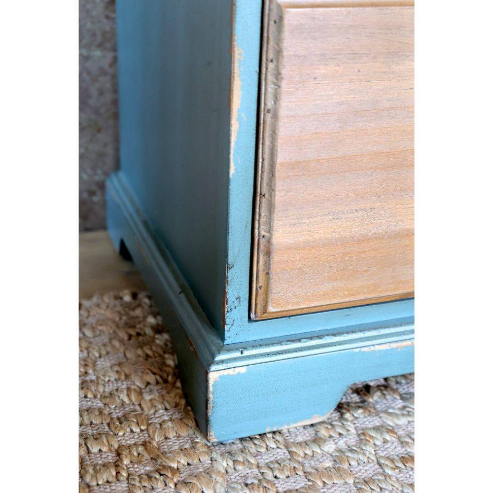 Chemin De Campagne - Meuble commode en bois marron et bleu opale 67.5 x 34 x 107.5 cm Chemin de campagne - Image 6