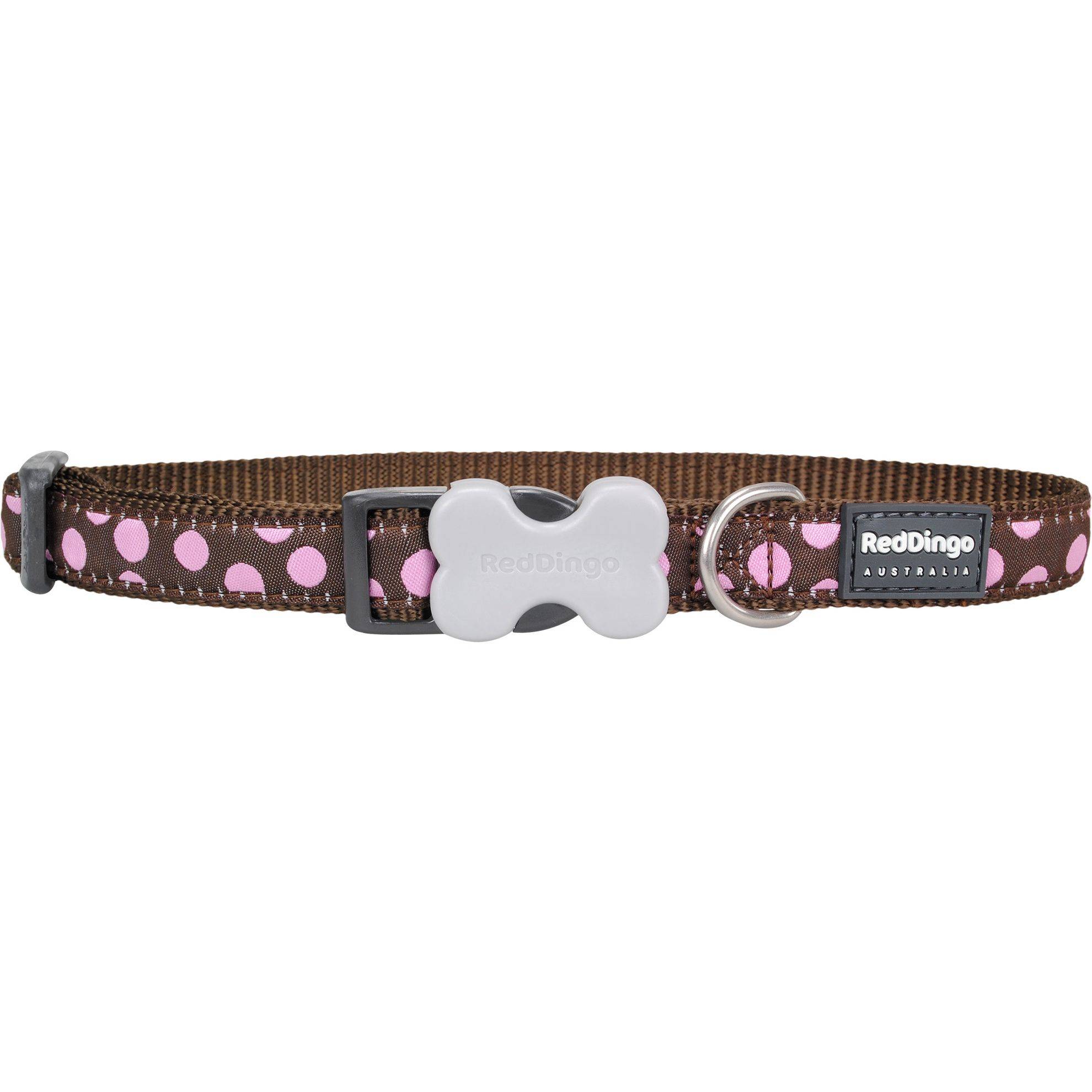 Collier chien Red Dingo Fantaisie marron à pois rose Taille : T3 RED DINGO