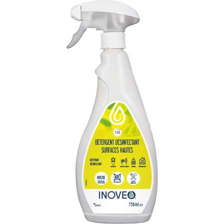 Détergent Désinfectant Surfaces Hautes 750ml Inoveo - Lot de 7 Colis de 6 - Pollet Sa