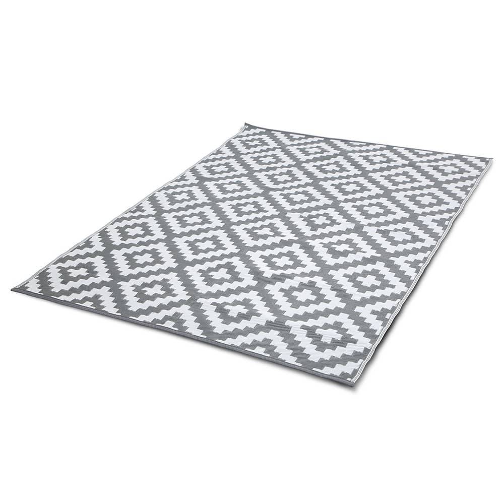 Tapis extérieur rectangulaire réversible 160 x 240 Gris - Image 2