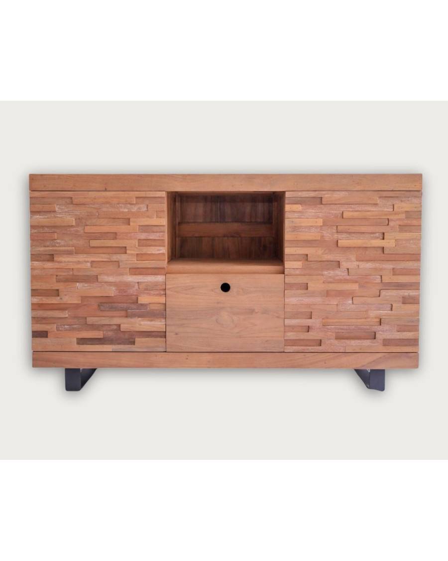 Néo - Meuble en teck parqueté 140 cm - UNIQKA - Image 1