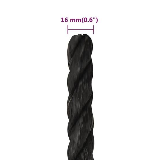 Corde de travail Noir 16 mm 100 m polypropylène Maison Chic - Image 6