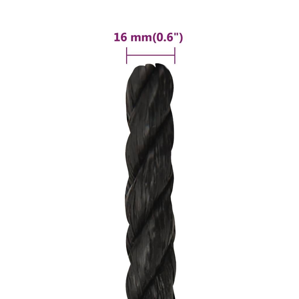 Corde de travail Noir 16 mm 100 m polypropylène Maison Chic - Image 6