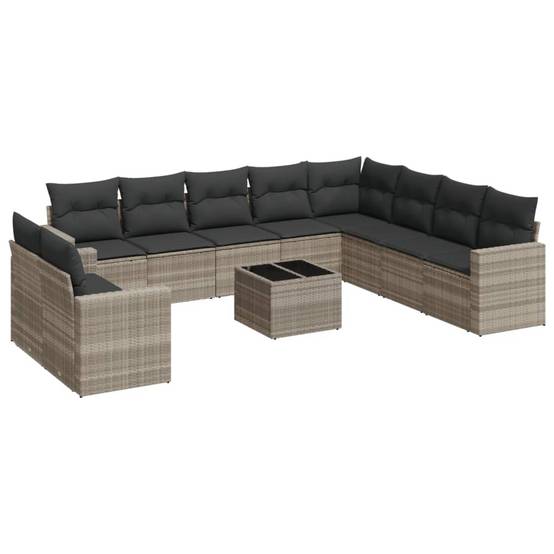 ComfortXL - Salon de jardin bas 11 pièces Résine Tressée Gris Clair avec Rangement pour Terrasse – ComfortXL Outdoor Living - Image 2