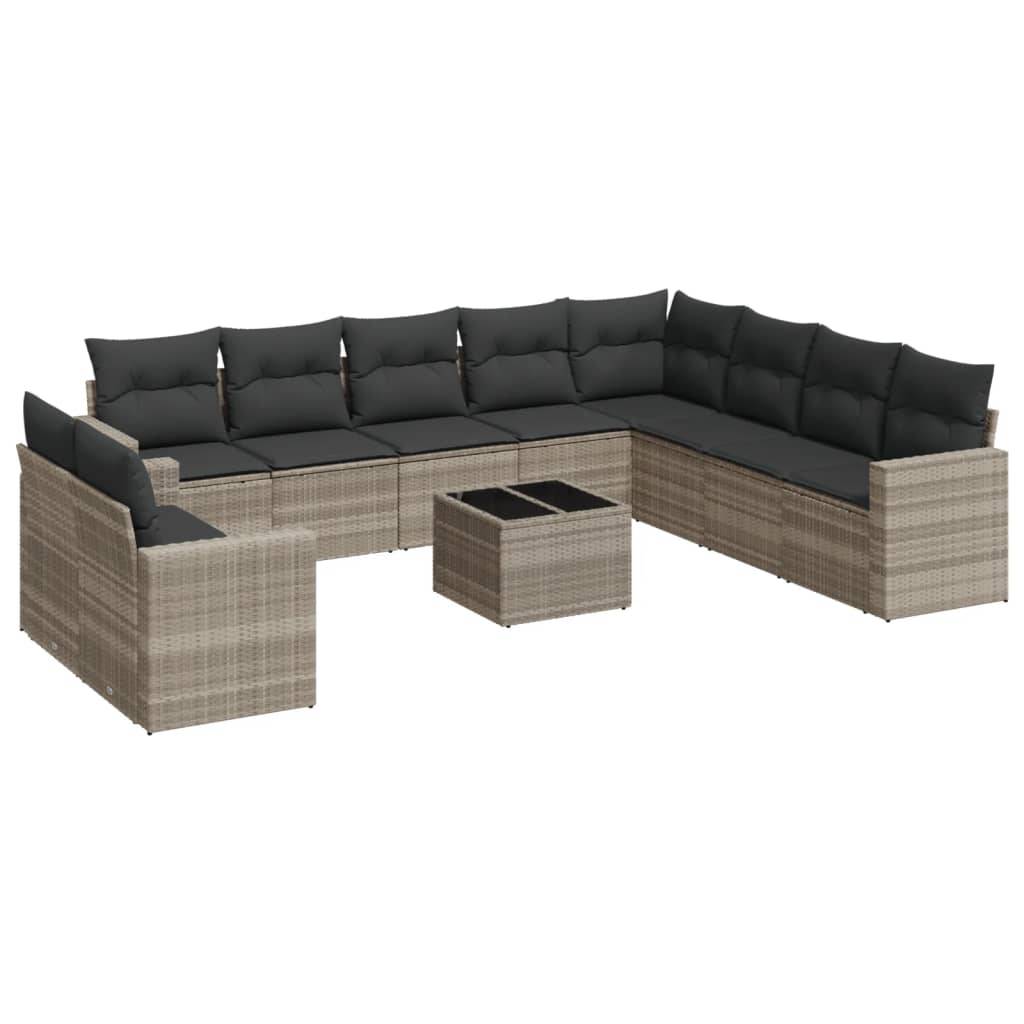 ComfortXL - Salon de jardin bas 11 pièces Résine Tressée Gris Clair avec Rangement pour Terrasse – ComfortXL Outdoor Living - Image 2