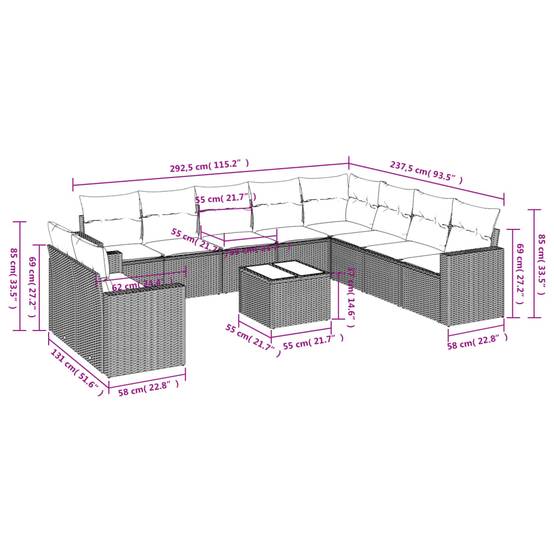 ComfortXL - Salon de jardin bas 11 pièces Résine Tressée Gris Clair avec Rangement pour Terrasse – ComfortXL Outdoor Living - Image 3