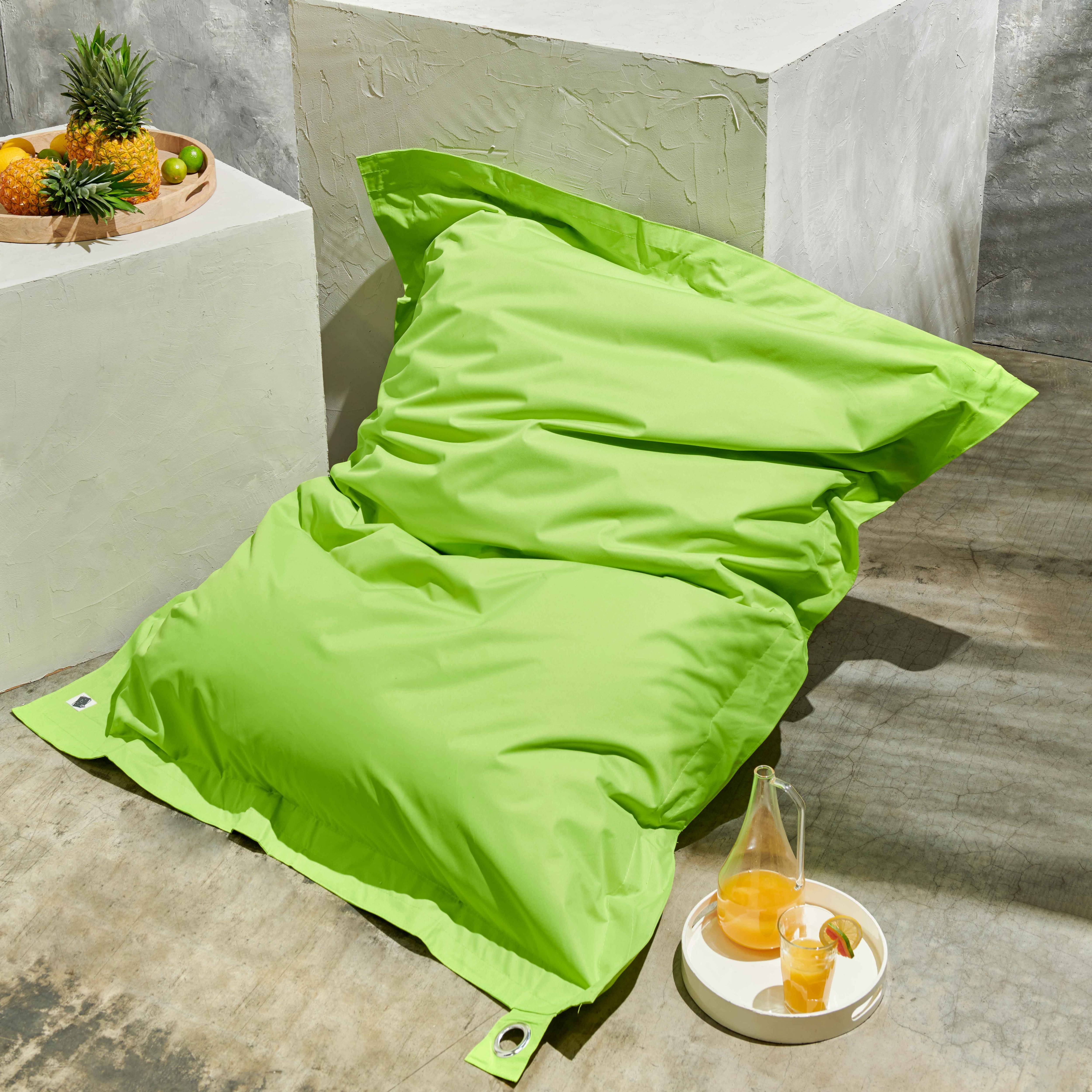 Oviala - Housse vide de pouf de jardin en polyester vert 180 x 145 cm - Oviala - Image 4