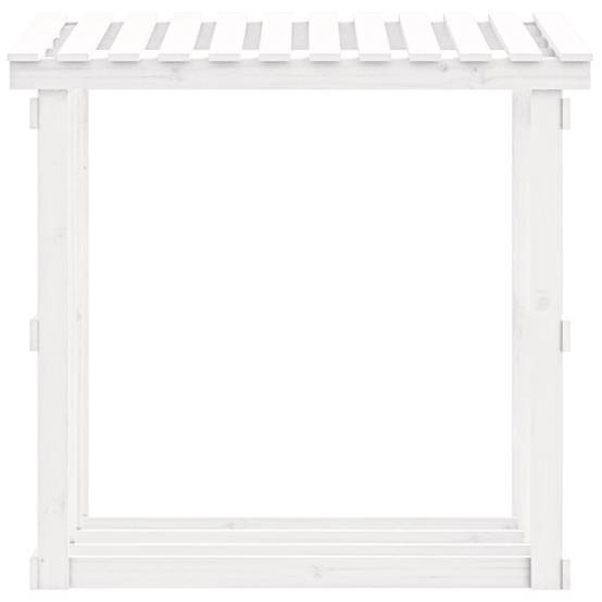 Abri de jardin pour bois de chauffage en Pin Massif Stockage avec Toit 108x64,5x109 cm Blanc - ComfortXL Outdoor Living - Image 5