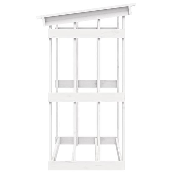 Abri de jardin pour bois de chauffage en Pin Massif Stockage avec Toit 108x64,5x109 cm Blanc - ComfortXL Outdoor Living - Image 6