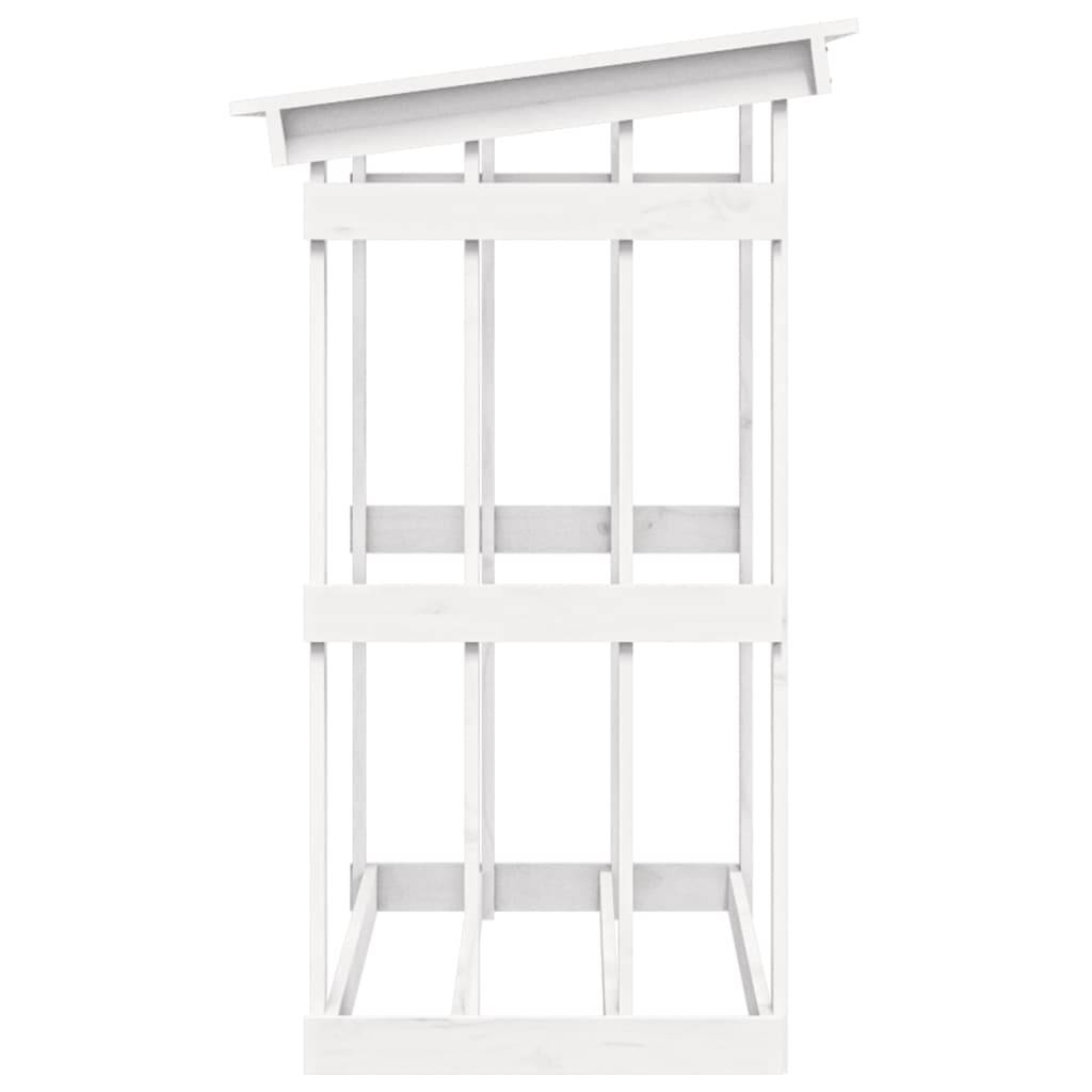 Abri de jardin pour bois de chauffage en Pin Massif Stockage avec Toit 108x64,5x109 cm Blanc - ComfortXL Outdoor Living - Image 6