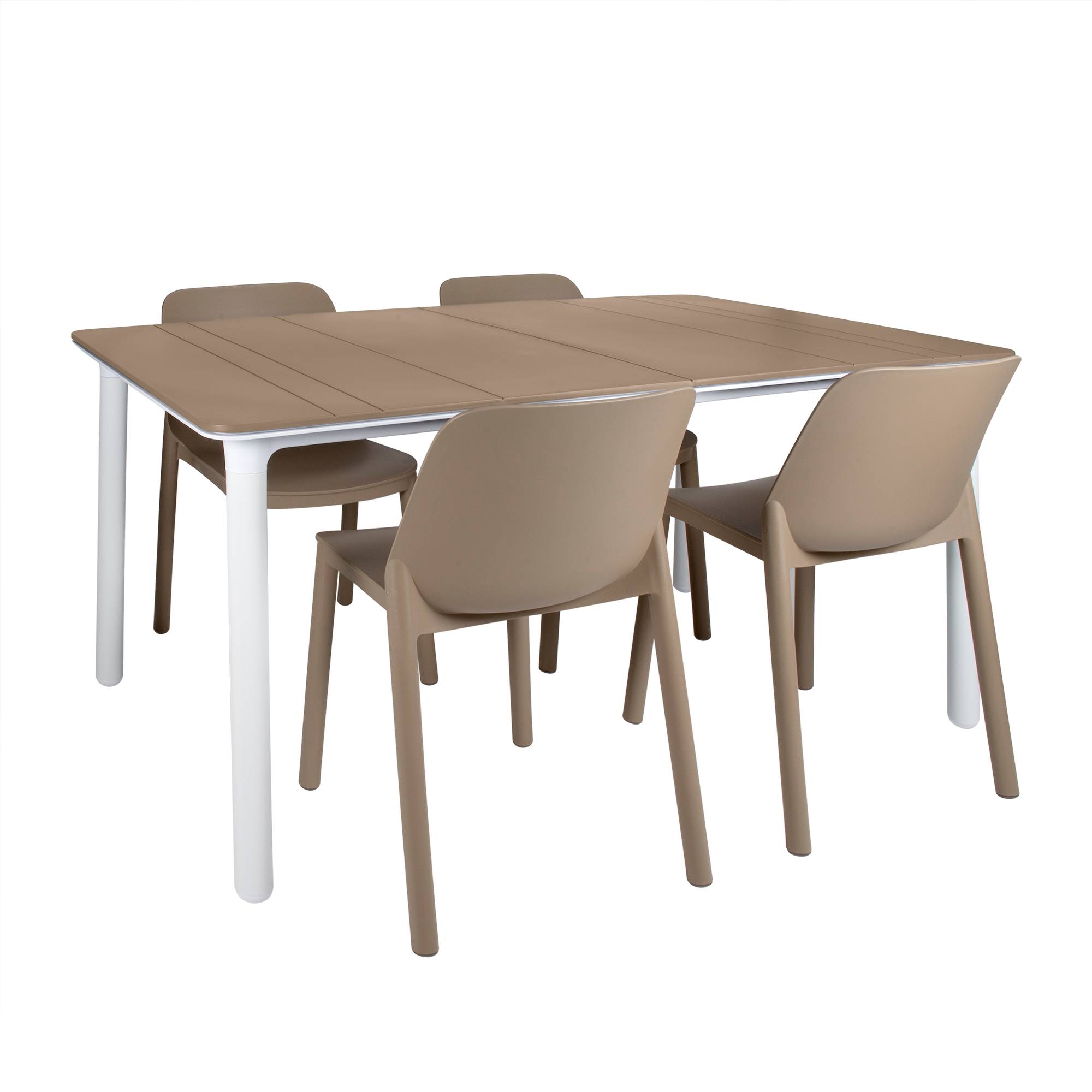 Set 4+1 chaises-table extérieur sable/blanc - sable NOA160-ONE garbar - Image 1