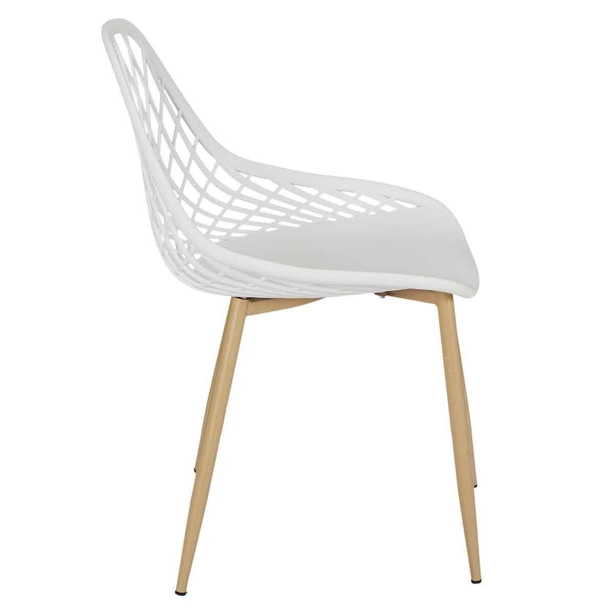 The Home Deco Factory - Lot de 4 Chaises Design "Malaga" 80cm Blanc - Image 4