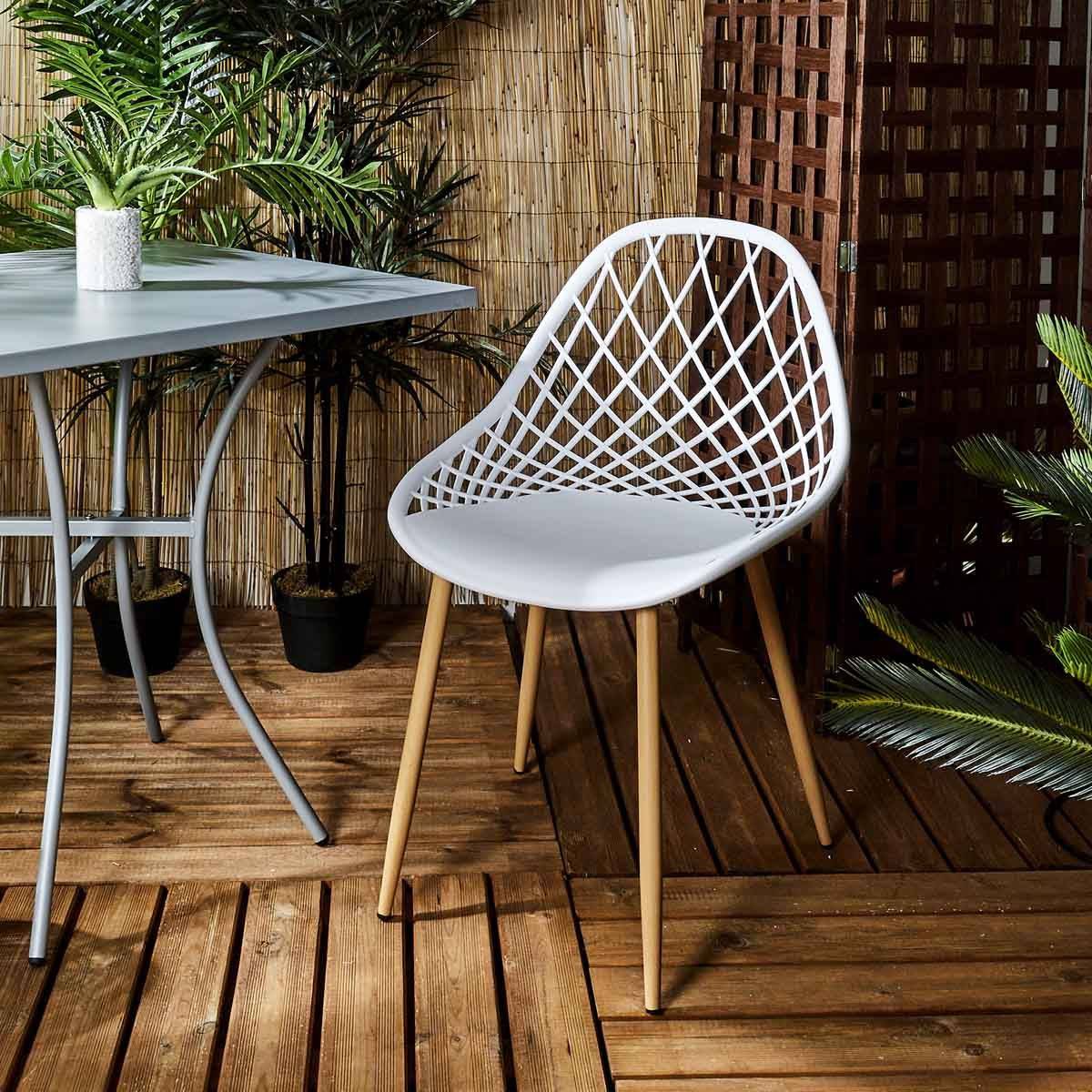 The Home Deco Factory - Lot de 4 Chaises Design "Malaga" 80cm Blanc - Image 7