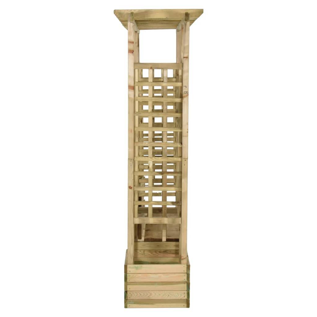 ComfortXL - Pergola Banc Jardinière Bois Pin Massif Imprégné Arche Rosiers 230x198cm Brun - ComfortXL Outdoor Living - Image 4