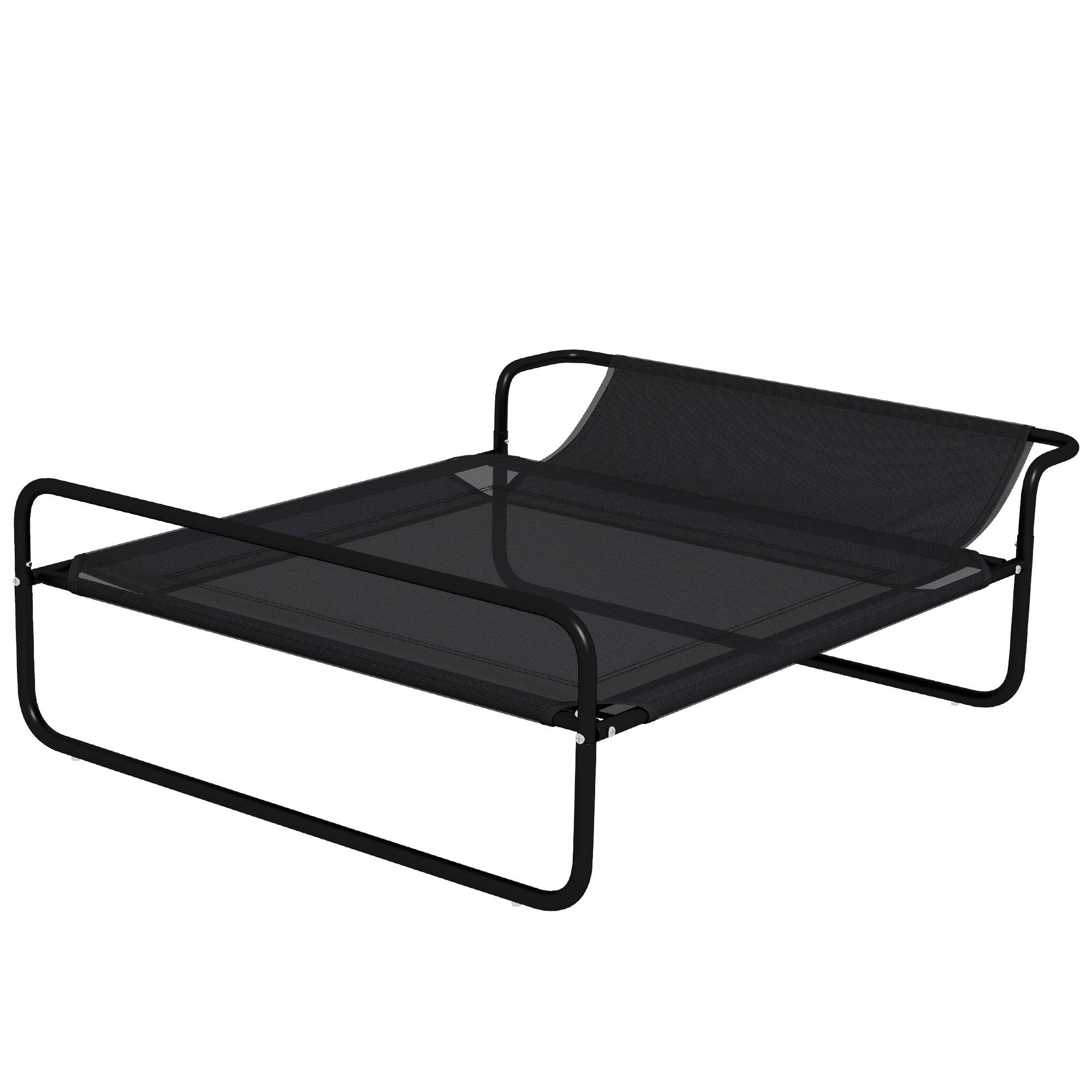 Lit surélevé chien Textilène extérieur intérieur rafraîchissant 106x81cm noir - ComfortXL Outdoor Living - Image 2