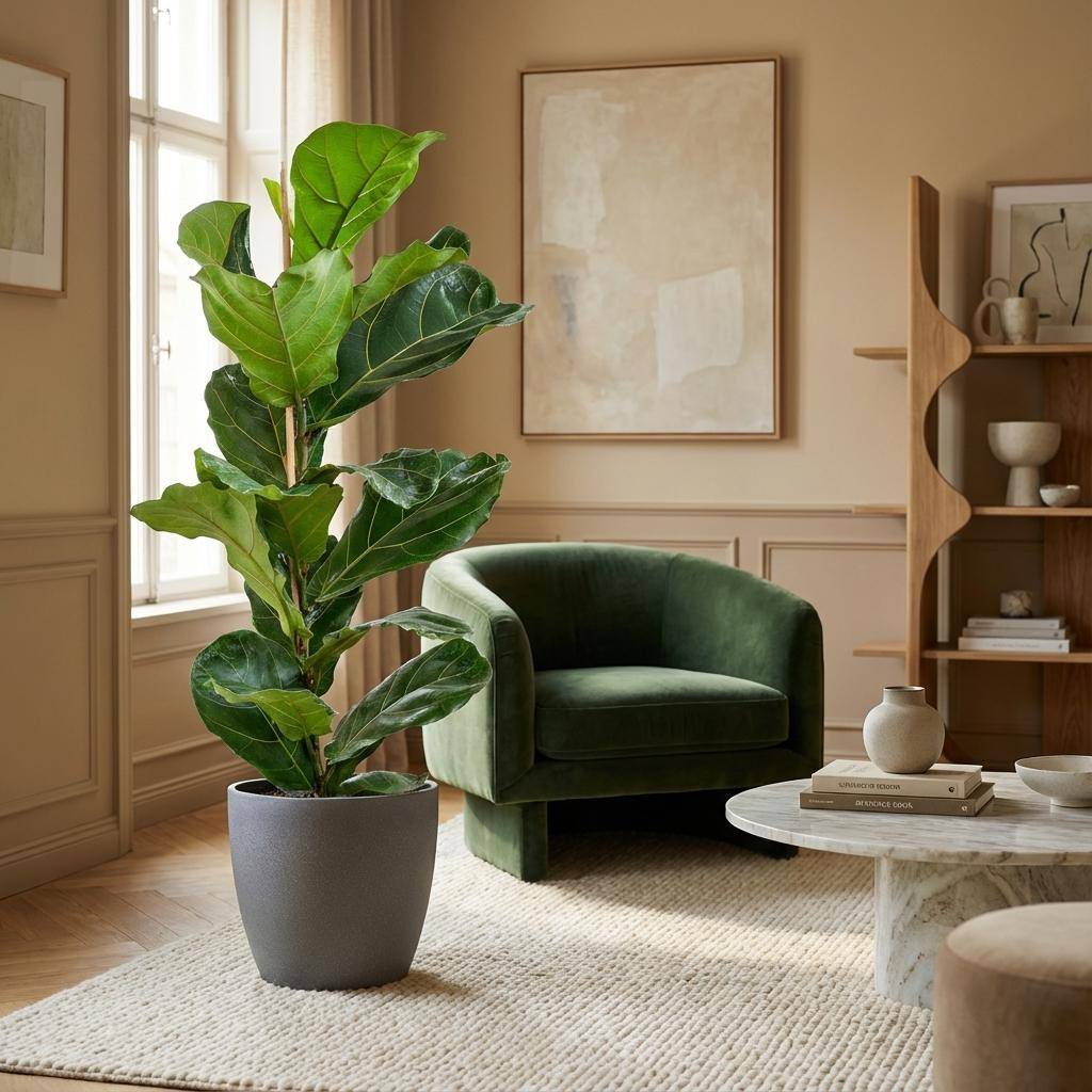 Ficus Lyrata - Pot de 21cm - Hauteur 75 - 85cm - Gris - Plantes d'intérieur - Image 2