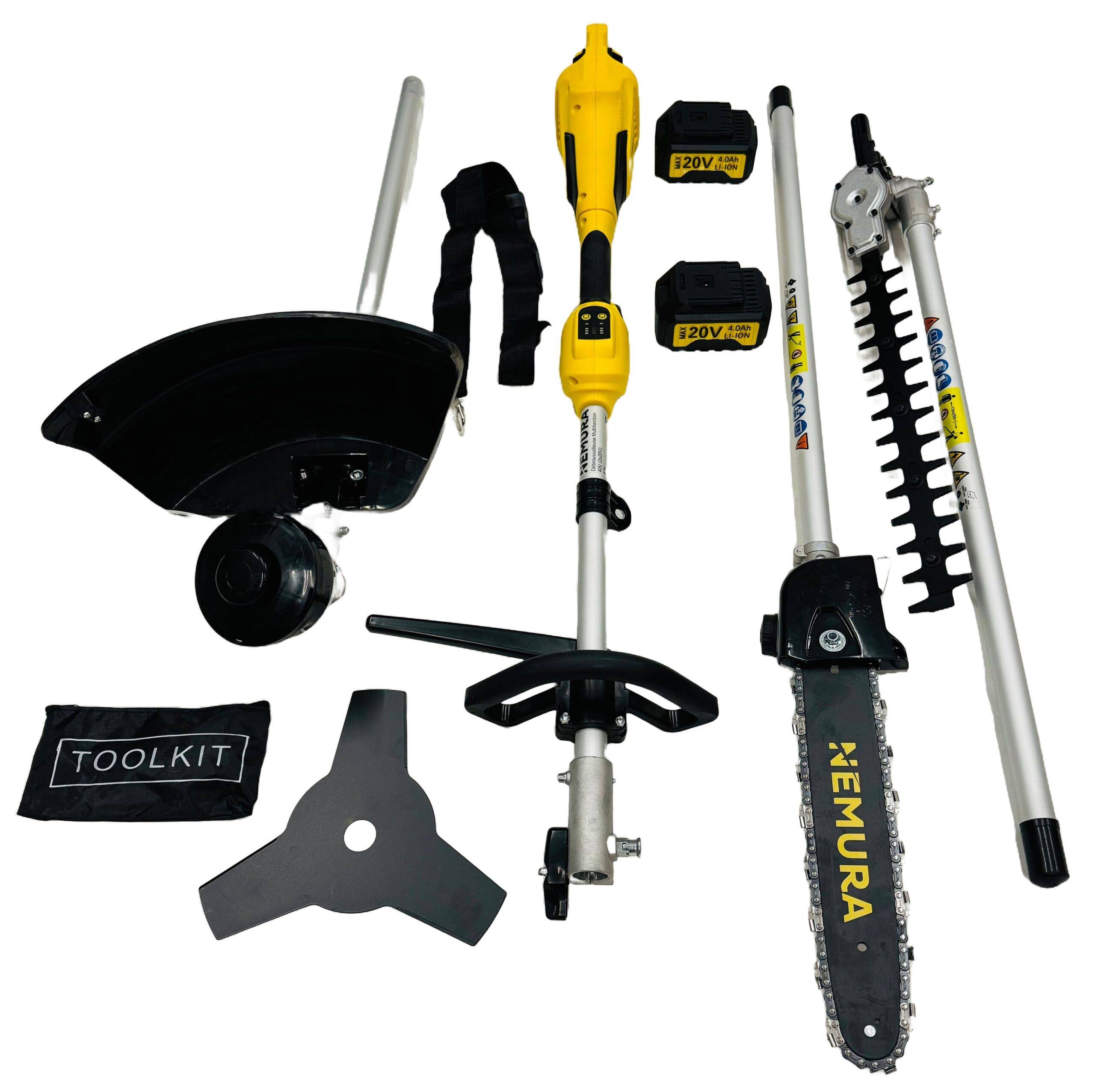 Débroussailleuse 40V(2x20V) Multifonction 4en1 - (débroussailleuse, élagueuse, taille-haies, coupe-bordures) + 2 Batteries 4Ah + Chargeur rapide - Image 1