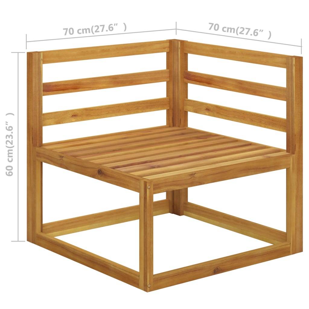 Helloshop26 - Salon de jardin meuble d'extérieur ensemble de mobilier 6 pièces avec coussin crème bois d'acacia solide - Image 8