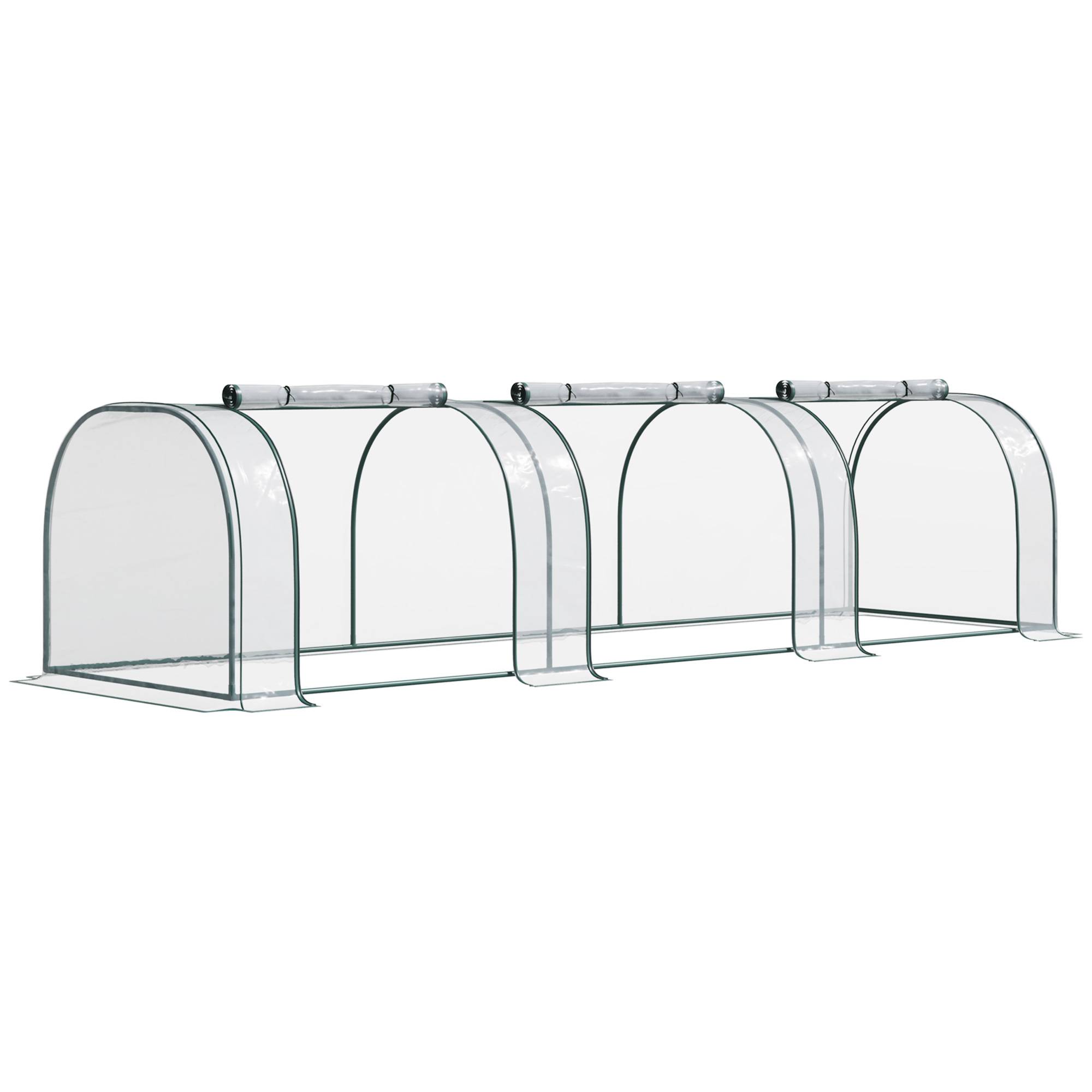 Sans Marque - Serre chaude châssis froid porte culture végétale acier plastique 350x100x80 cm serre potager verte jardin - Image 1