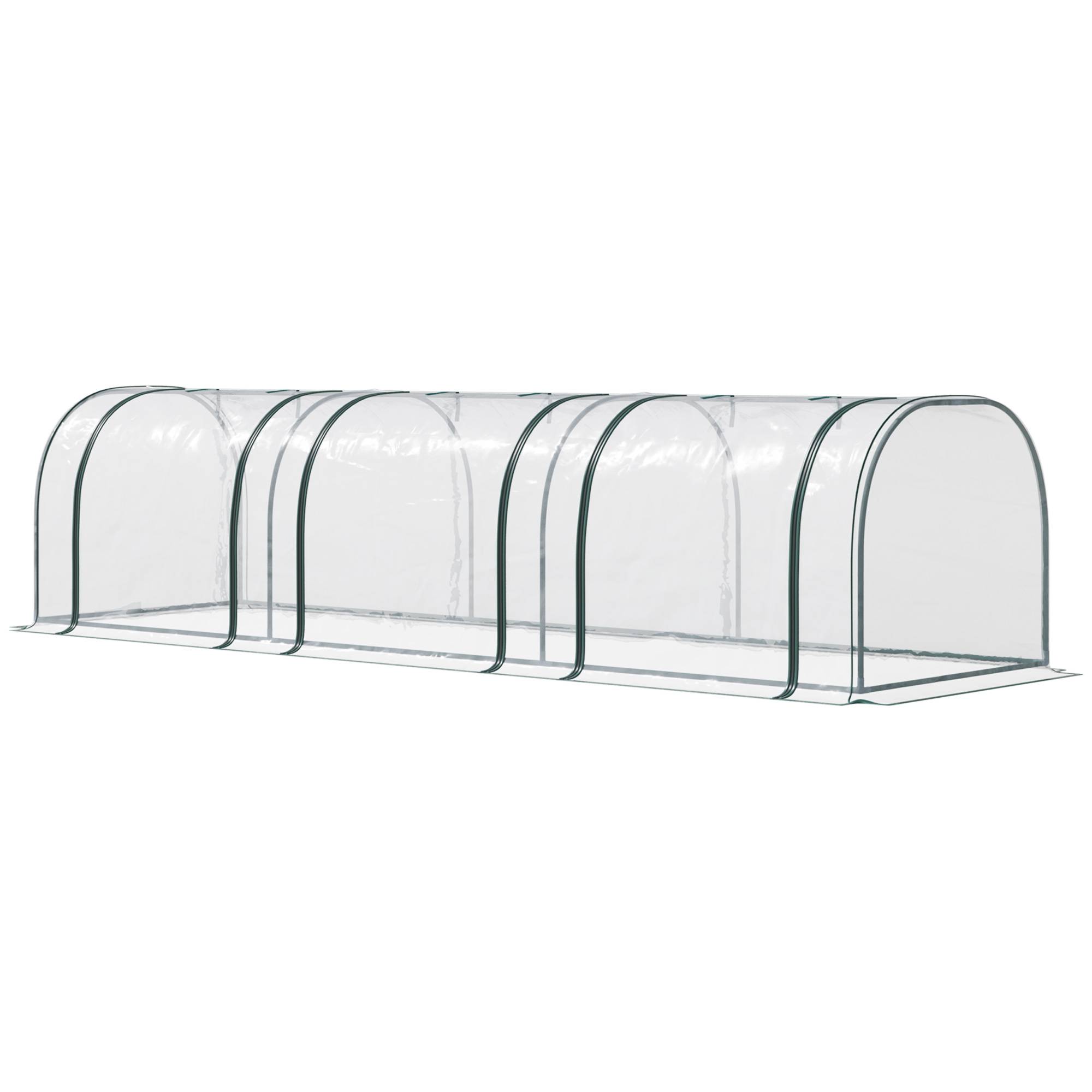 Sans Marque - Serre chaude châssis froid porte culture végétale acier plastique 350x100x80 cm serre potager verte jardin - Image 2