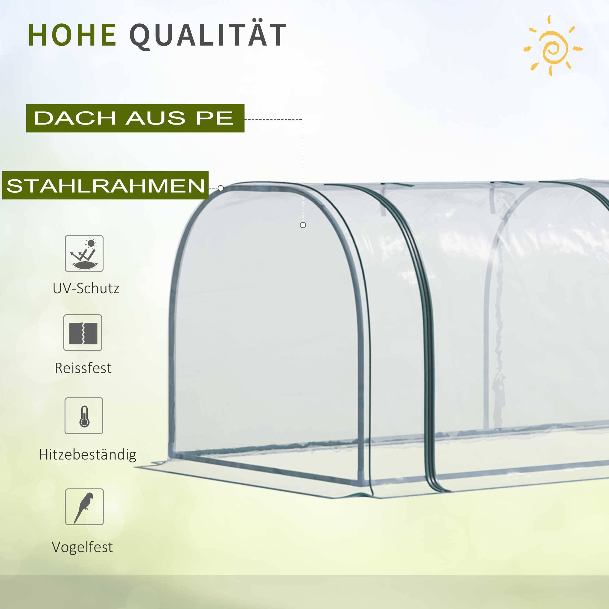 Sans Marque - Serre chaude châssis froid porte culture végétale acier plastique 350x100x80 cm serre potager verte jardin - Image 5